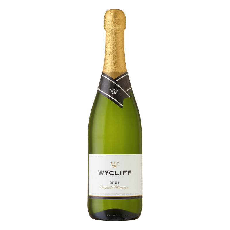 A balanced sparkling wine with fresh notes of pear and lemon, offering a crisp flavor profile with a touch of dryness.