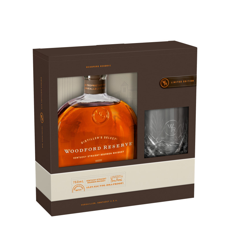Woodford Reserve Kentucky Straight Bourbon Whiskey is built around flavor. The perfectly balanced taste of this Kentucky whiskey is comprised of more than 200 detectable flavor notes, from bold grain and wood, to sweet aromatics of spice, fruit and floral notes. Aged perfectly in a bourbon barrel, this alcohol has a clear, brilliant honey, amber appearance. Craft delicious mixed drinks like a Mint Julep, Old Fashioned or Rye Manhattan with this bourbon whiskey at the heart of each recipe. Enjoy Woodford Reserve Bourbon at the dinner table, while out with friends, or as a flavorful drink on the weekends. Woodford Reserve Bourbon Whiskey bottles are full of a heavy aroma of rich dried fruit, and a smooth taste of complex citrus and spice notes with a satisfying finish. Crafted Carefully. Drink Responsibly.