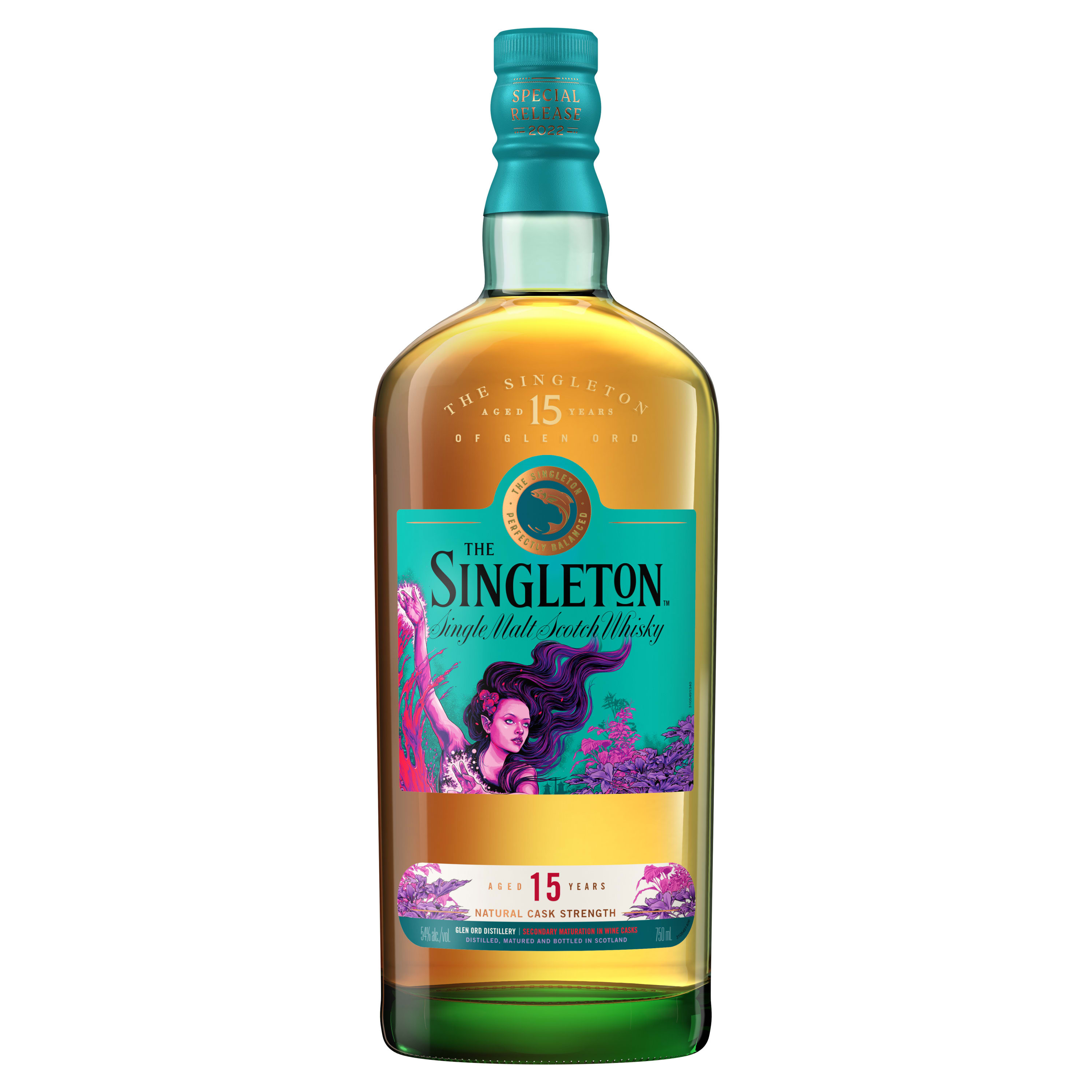 This year's Special Releases Collection pushes the boundaries of flavor maps, creating a vivid and fantastical collection of elusive expressions - showcasing the world of rare flavor possibilities from iconic distilleries. The Singleton of Glen Ord 2022 Special Release 15 Year Old Single Malt Scotch Whisky is matured in refill American and European Oak, then double matured in wine-seasoned casks. The Singleton of Glen Ord is the only remaining single malt distillery on the Black Isle, where the whisky's magic lies in its decadently layered flavors. Dry overall, a vinous scent is backed by spicy, woody notes of oak and beech, blended with tart, red berry fruit, and vanilla. A well-balanced ultra-smooth texture with the taste of barley-sugar sweet, and a pinch of salt turns pleasantly tart with hints of gooseberry and grape. This spirit is medium-bodied with a silky-peppery finish that is lengthy and palate-drying. Serve in a whisky glass neat or with a little water for a drink that isn't as tart but still has a little spice. Includes one 108.4 proof 750 mL bottle of The Singleton of Glen Ord 2022 Special Release 15 Year Old Single Malt Scotch Whisky. Please drink responsibly., One 750 mL bottle of The Singleton of Glen Ord 2022 Special Release 15 Year Old Single Malt Scotch Whisky, Perfect as a gift or for any celebration, Matured in refill American and European Oak, then double matured in wine-seasoned casks, Distilled in the only remaining single malt distillery on the Black Isle in Scotland