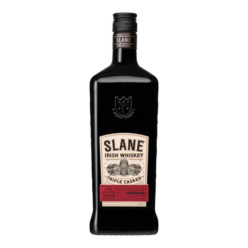 Slane Irish Whiskey Triple Casked Blend is a smooth and robust blended whiskey that delivers complexity in every sip. This Irish Whiskey liquor brings grain and malt whiskeys together through the distinctive flavors of three casks. With notes of vanilla, banana, butterscotch, dried stone fruits, subtle baking spice, and a lingering finish of caramelized wood sugar, each sip of this alcohol takes you on a sensory journey that allows you to uncover the subtle layers of this whiskey’s complex character. When you feel like trying something new or want to expand your whiskey palate, you can enjoy this Irish Whiskey neat in your favorite whiskey glass, or mix it into a delicious cocktail like the Slane Cold Brew, Espresso Martini, or River Boyne Fizz. Blending old traditions with modern innovation for Irish Whiskey amplified. Honor The Legacy. Sip Responsibly.