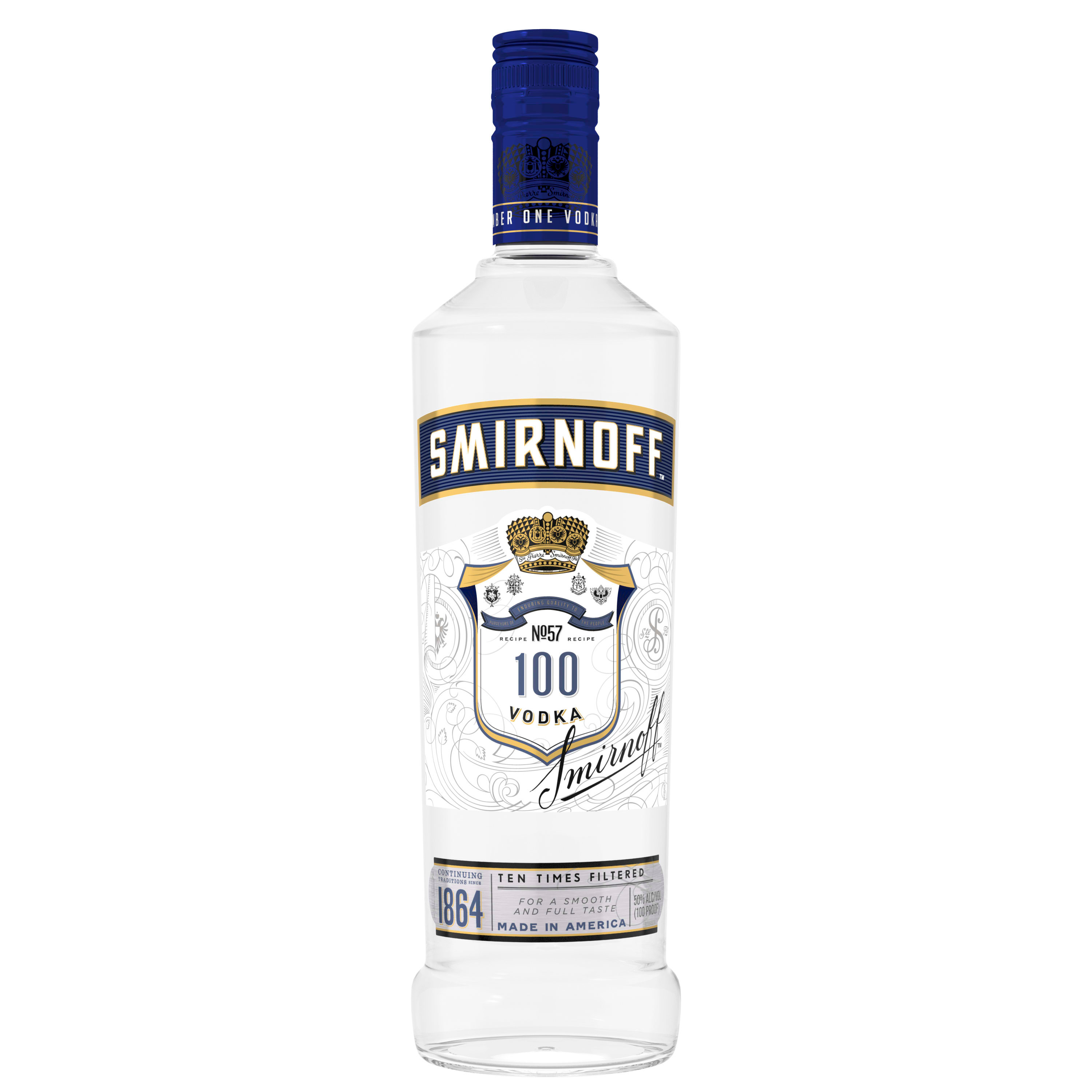 Impress guests at your next cocktail party with the unrivaled smoothness of Smirnoff 100 Proof Vodka. Each batch is made from premium grain, is Kosher Certified, triple distilled, and 10 times filtered to ensure a smooth yet complex finish. This gluten-free vodka is ideal on the rocks or mixed with your favorite beverage for silky, full-bodied cocktails. From the classic Moscow Mule with ginger beer and lime, to your go-to martini, or a robust Bloody Mary, this vodka is premium, diverse, and memorable. Includes one 750 mL bottle of Smirnoff 100 Proof Vodka. Please enjoy responsibly., One 750 mL bottle of Smirnoff 100 Proof Vodka, 100-proof - boasting a uniquely smooth and full-bodied finish, Perfect for gatherings and social occasions or as a gift., Certified Kosher and gluten-free, Enjoy neat or mix up the likes of a Martini, Moscow Mule, and even a Cosmopolitan, From the Makers of the Worldâ€™s No. 1 Vodka, this one-of-a-kind drink will take your cocktails to the next level., A distinct flavor that promises a smooth yet robust drinking taste sensation