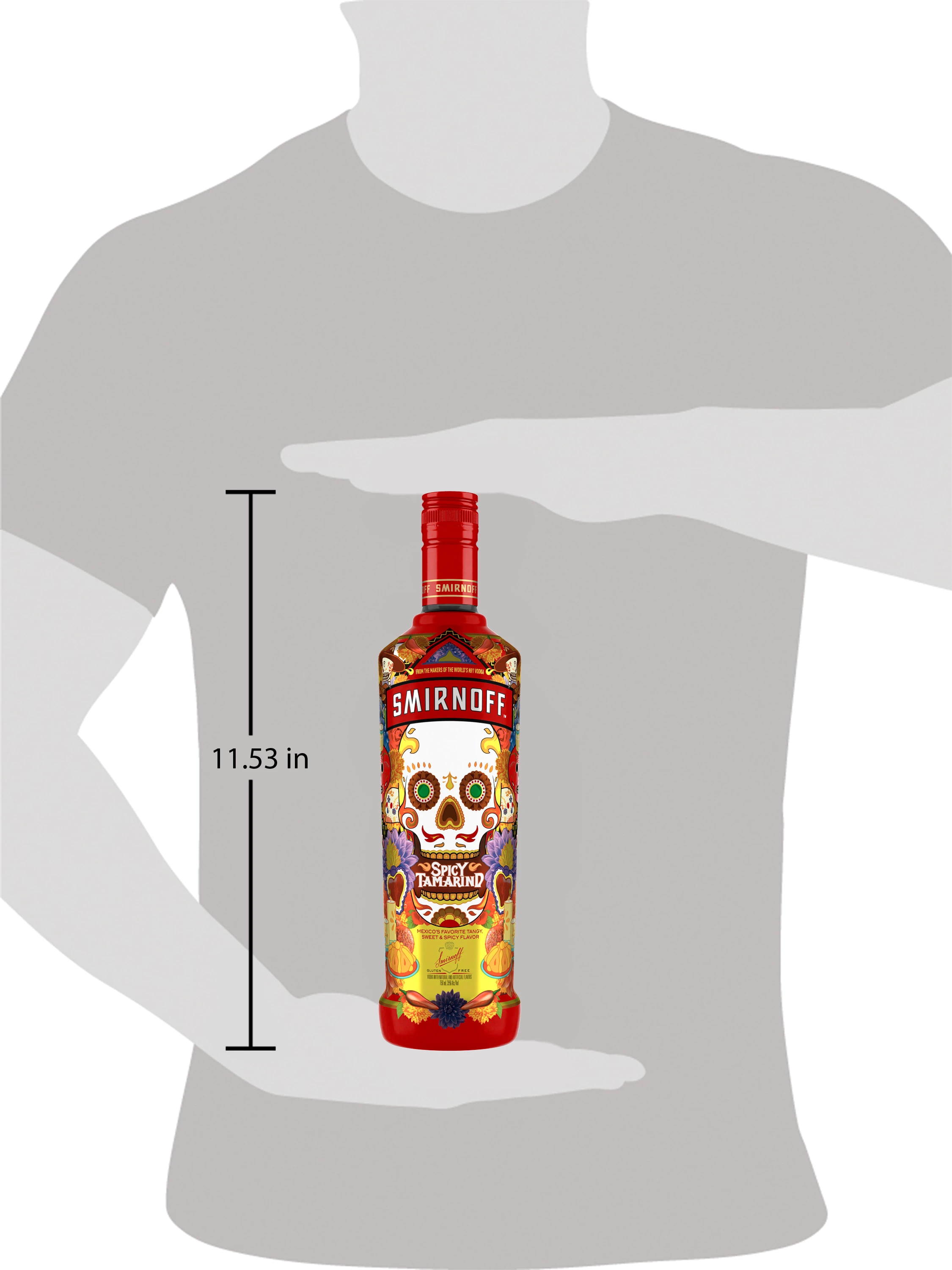 Every sip of Smirnoff Spicy Tamarind is inspired by the vibrant heart of Mexico. A symphony of tangy, sweet, and sour, it echoes the passionate spirit of its inspiration. And just like its rich flavor, the bottle too hides a secretâ€”it glows under black light! It's the soulful drink for the bold and the brave. Includes one 70 proof 750 mL bottle of Smirnoff Spicy Tamarind. Please drink responsibly., Bold. Brave. Vibrant. One 750 mL bottle of Smirnoff Spicy Tamarind, Double Gold Award Winner at the 2024 San Francisco World Spirits Competition, 70 Proofâ€”delivering an authentically spirited experience, Added bonus: the bottle glows under black light, Every sip is a celebration, ideal for special occasions, Triple-distilled and masterfully blended for an unmatched smoothness, Smirnoff Spicy Tamarind, inspired by the vibrant heart of Mexico, A symphony of tangy, sweet, and sour