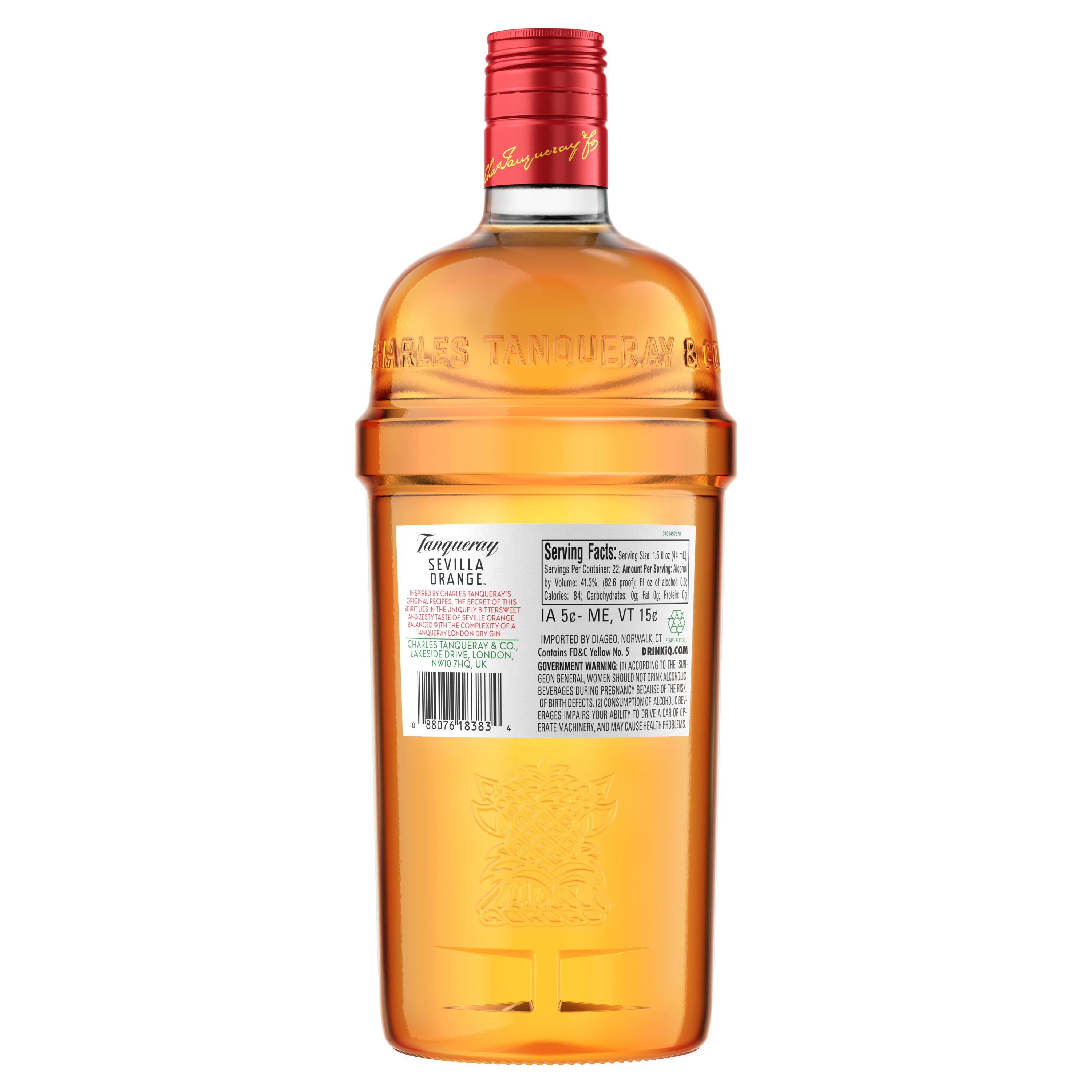 Tanqueray Sevilla Orange is inspired by Charles Tanqueray's original recipes. The secret of this spirit lies in the uniquely bittersweet and zesty taste of Seville orange balanced with the complexity of a Tanqueray London Dry Gin. Tanqueray has not only been recognized as a top-trending gin but also crowned the Bartendersâ€™ Choice of Gin at the 2020 Drinks International awards, making this the 8th year in a row. Perfect for a classic gin and tonic cocktail. Includes one 82.6 proof 1 L bottle of Tanqueray Sevilla Orange. Please drink responsibly., One 1 L bottle of Tanqueray Sevilla Orange, Perfect as a gift or for any celebration, Balanced with the complexity of a Tanqueray London Dry Gin