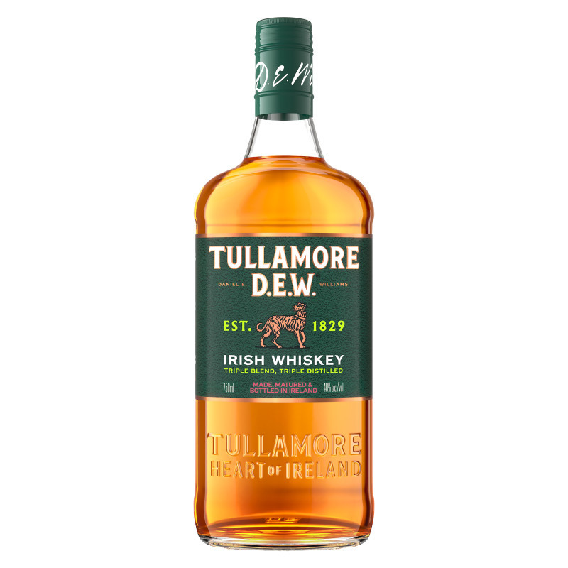 Tullamore DEW The Legendary triple distilled Irish whiskey is crafted in our state-of-the-art Tullamore Distillery which brought whiskey production back to the village of Tullamore, Ireland, where it was originally made in 1829. D. E. W. are the initials of Daniel Edmund Williams who was our General Manager and one of the greatest distillers Ireland has ever had, whom we honor on every bottle.