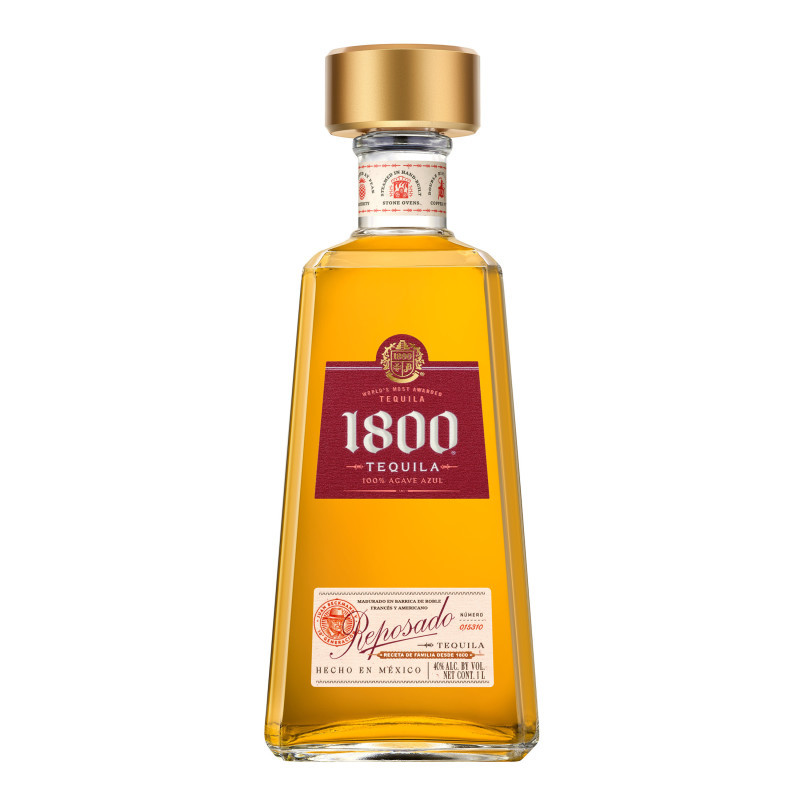 1800 Reposado tequila is crafted using 100% Tequilana Weber blue agave cared for and handpicked by expert farmers in the highlands of Jalisco, Mexico. A selection of double-distilled white tequilas are blended together then matured in French and American oak barrels. This rich liquid has notes of buttery caramel, mild spices and a touch of smokiness, which is imparted by the finishing process. Perfect mixed in a cocktail or on the rocks. (ABV 40% - 80 proof)