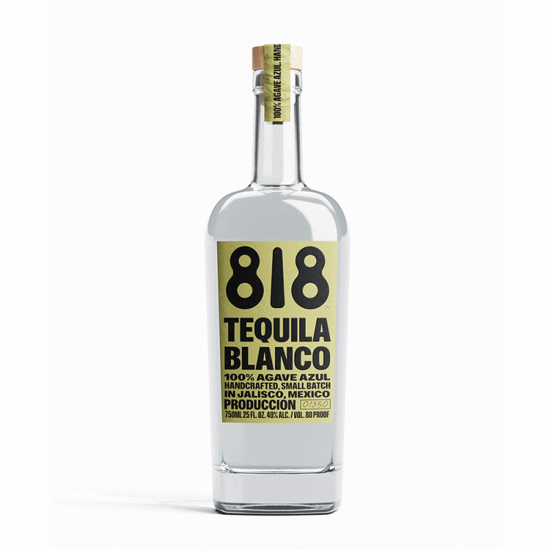 818 Tequila Blanco is barrel-aged for 3 weeks. The taste is slightly sweet with undertones of tropical and citrus fruits. A light-bodied spirit in a brilliant platinum color, it has an ultra-smooth, bright, and crisp finish.