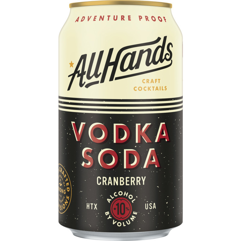 An American Classic, our Vodka Soda Cranberry is a Texas take on the mid-Atlantic favorite, the Rose Kennedy. Light and  refreshing, with ultra-premium craft vodka, all natural fruit flavor, and premium sparkling water.