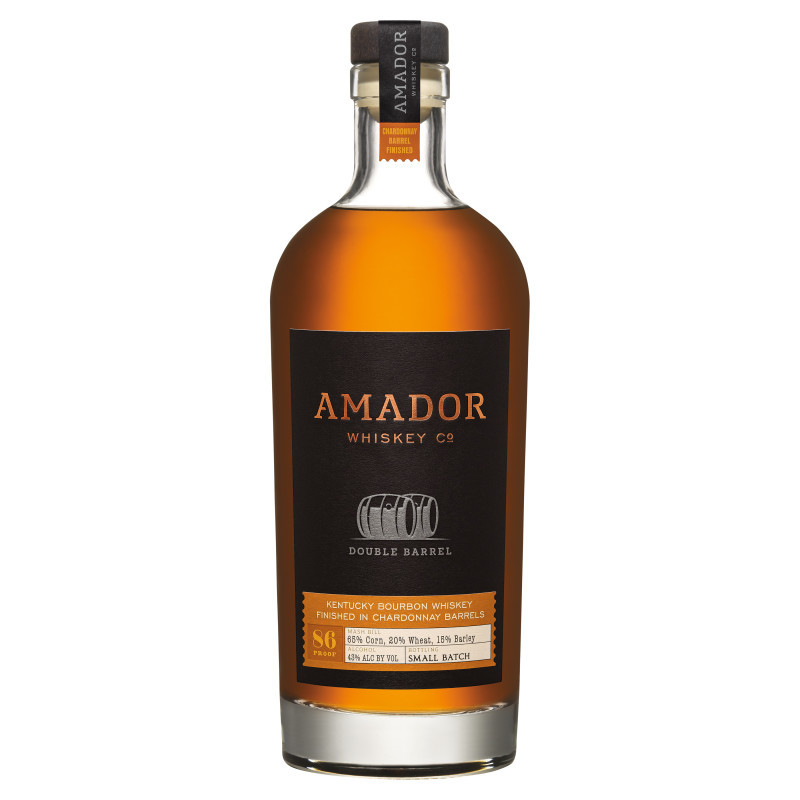 Amador Whiskey Double Barrel Wheated Chardonnay Barrel Bourbon is an elevated bourbon that blends the familiar flavors of the south with the spirit of the golden state. Crossing the plains to California, Amador Whiskey Double Barrel Wheated Chardonnay Bourbon landed in the sprawling hills of Napa Valley. This high-wheated bourbon was first aged three years in new charred American oak barrels, where it took on enticing notes of brown sugar, nuts and hints of baking spices. The liquid gold was finished in medium toast French oak Chardonnay barrels for 9 to 12 months in Napa Valley. The Chardonnay barrels infuse vanilla flavors and create a creamy mouthfeel that offers a long, satisfying finish. This copper classic delivers notes of vanilla, caramel, butterscotch and roasted almonds that seamlessly intertwine with hints of honey and tobacco for a rich and full-bodied drink, whether neat, over ice, or in a favorite whiskey cocktail. One 750mL bottle of Amador Whiskey Double Barrel Wheated Chardonnay Barrel is 86 Proof, 43% alcohol by volume.