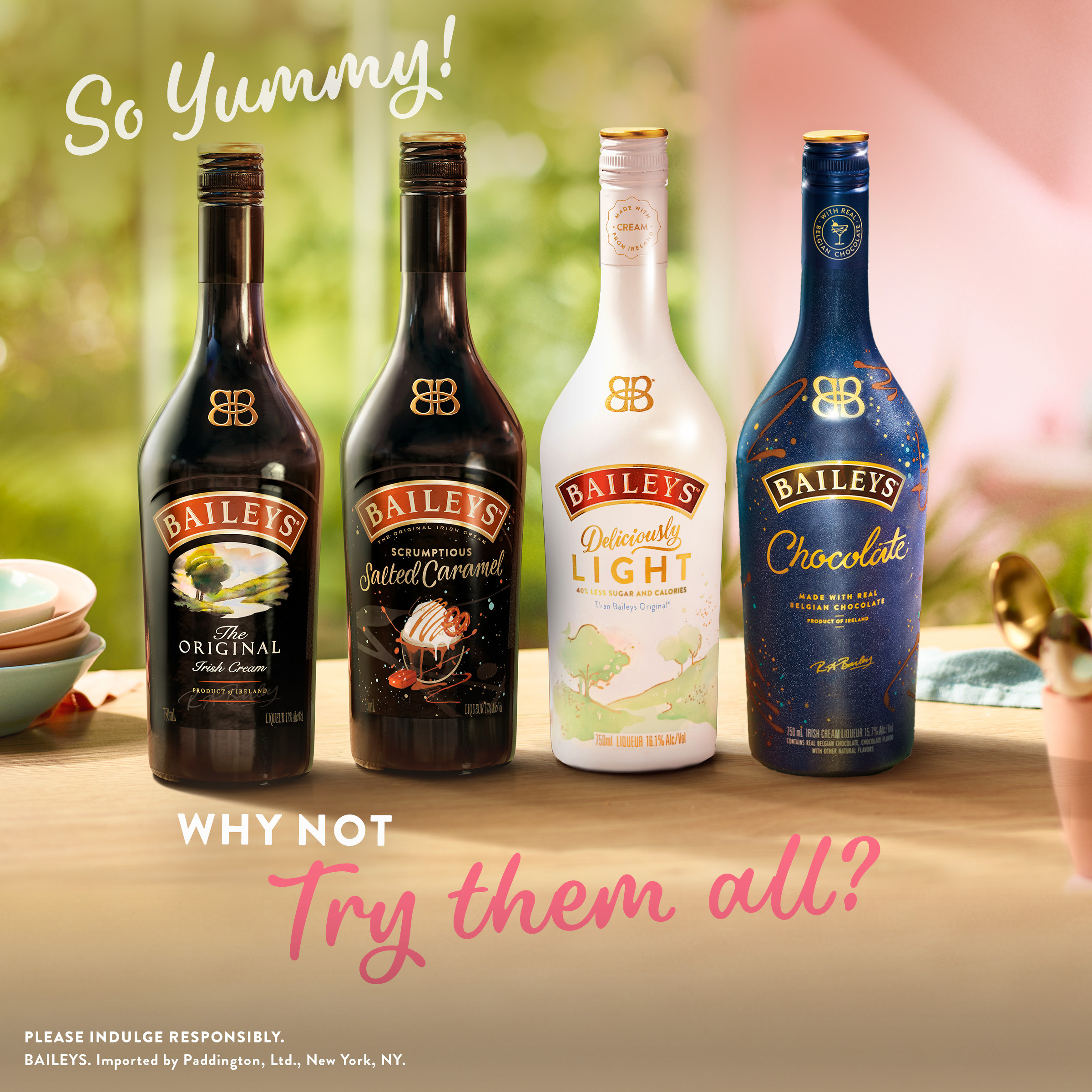 Our 34 proof liqueur is the perfect marriage of premium Irish dairy cream and a unique chocolate and vanilla blend for a decadent taste. The blend of spirits and whiskey uniquely preserves the classic taste of the Irish cream. Best enjoyed in a spiked coffee cocktail. Includes one 34 proof 1.75 L bottle of Original Irish Cream Liqueur. Please drink responsibly., One 1.75 L bottle of Baileys Original Irish Cream Liqueur, 34 proof, Brings the spirit of Ireland to any celebration, A perfect addition to coffee, hot chocolate, or any dessert, Ranked as the worldâ€™s number one selling liqueur and cream liqueur brand, Combines the flavors of vanilla, chocolate and Irish cream to create a decadent taste