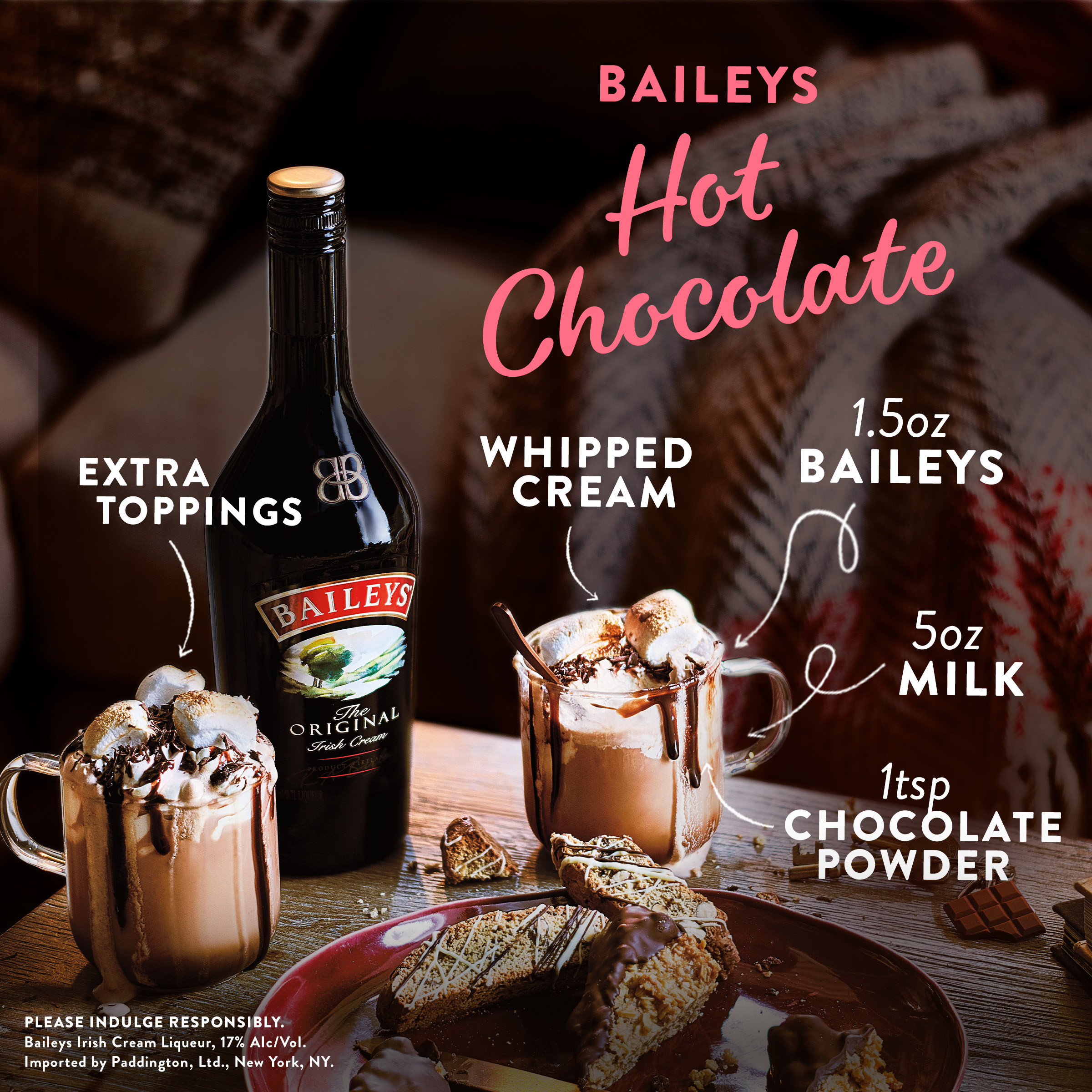 Our 34 proof liqueur is the perfect marriage of premium Irish dairy cream and a unique chocolate and vanilla blend for a decadent taste. The blend of spirits and whiskey uniquely preserves the classic taste of the Irish cream and is great with cocktails and desserts. Best enjoyed in a spiked coffee cocktail. Includes three 100 mL Baileys Minis The Original Irish Cream. Please drink responsibly., One pack of three 100 mL bottles of Baileys Minis The Original Irish Cream, Brings the spirit of Ireland to any celebration, Combines the flavors of vanilla, chocolate and Irish cream for a decadent taste, Convenient, single portioned bottles, Portable and easy to carry