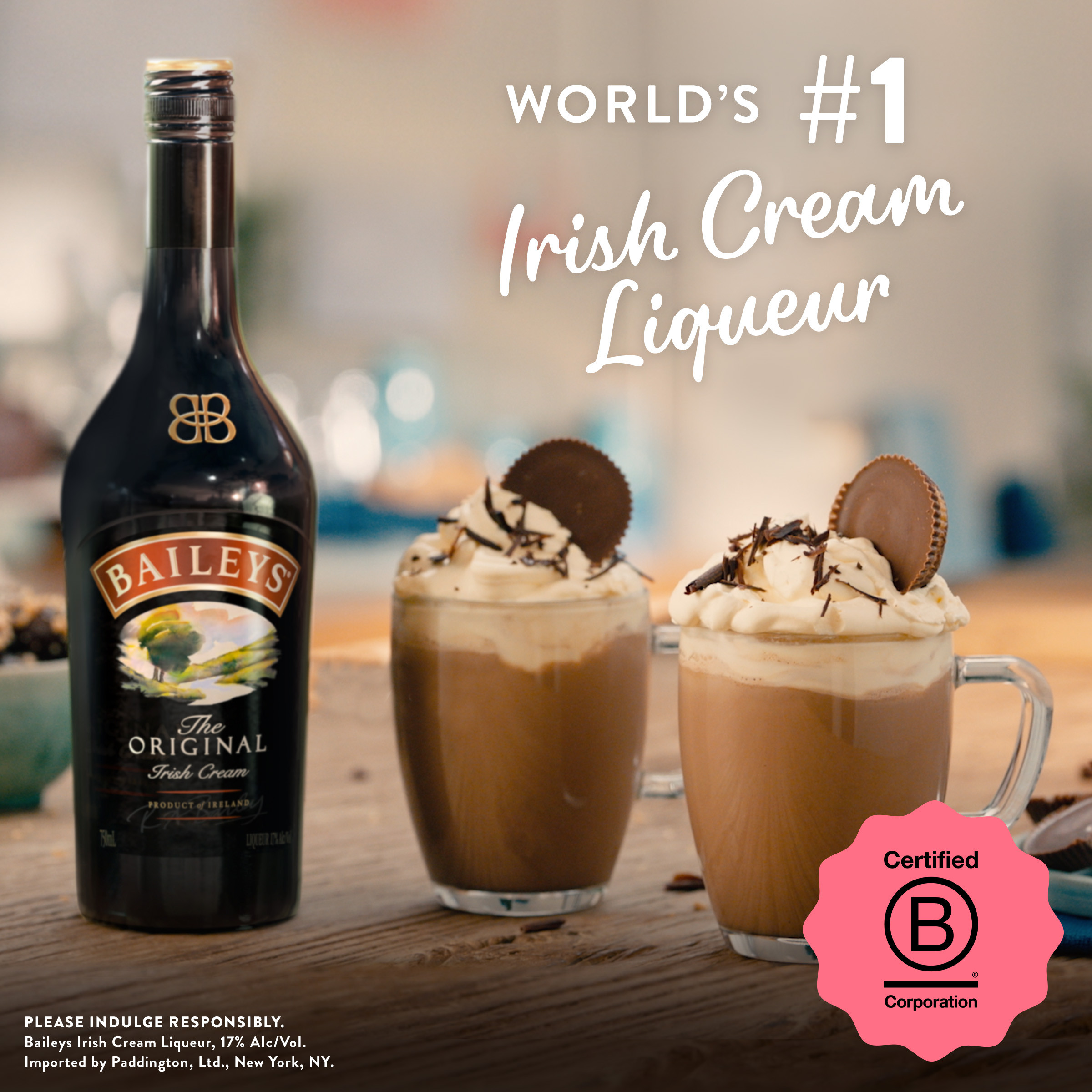 Baileys Original Irish Cream Liqueur is the world's number one Irish cream liqueur, a perfect blend of fine Irish whiskey, spirits, Irish dairy cream, and sumptuous chocolate and vanilla flavors. With its distinct velvety texture and perfect combination of smooth cream and Irish whiskey, it invites you to enjoy it neat, over ice, or as a delicious addition to your favorite coffee. And if you're looking for more ways to indulge, from gooey Baileys Irish Cream Cheesecake to classy Baileys Espresso Martini, Baileys recipes hit the sweet spot every time. Drawing on traditional Irish dairy and distillation practices, this distinctive blend required four years to achieve perfection, culminating in the ultimate liquid treat. Includes one 34 proof 750 mL bottle of Original Irish Cream Liqueur. Please drink responsibly., One 750 mL bottle of Baileys Original Irish Cream Liqueur, 34 proof, Enjoy anytime - as a treat, dessert ingredient, or to elevate any occasion, Sip neat, over ice, in coffee, hot chocolate, or explore delicious cocktail recipes, World's #1 Irish cream liqueur, perfect blend of smooth whiskey & premium Irish cream, Velvety smooth chocolate and vanilla taste, with a silky, warming finish of whiskey and cream