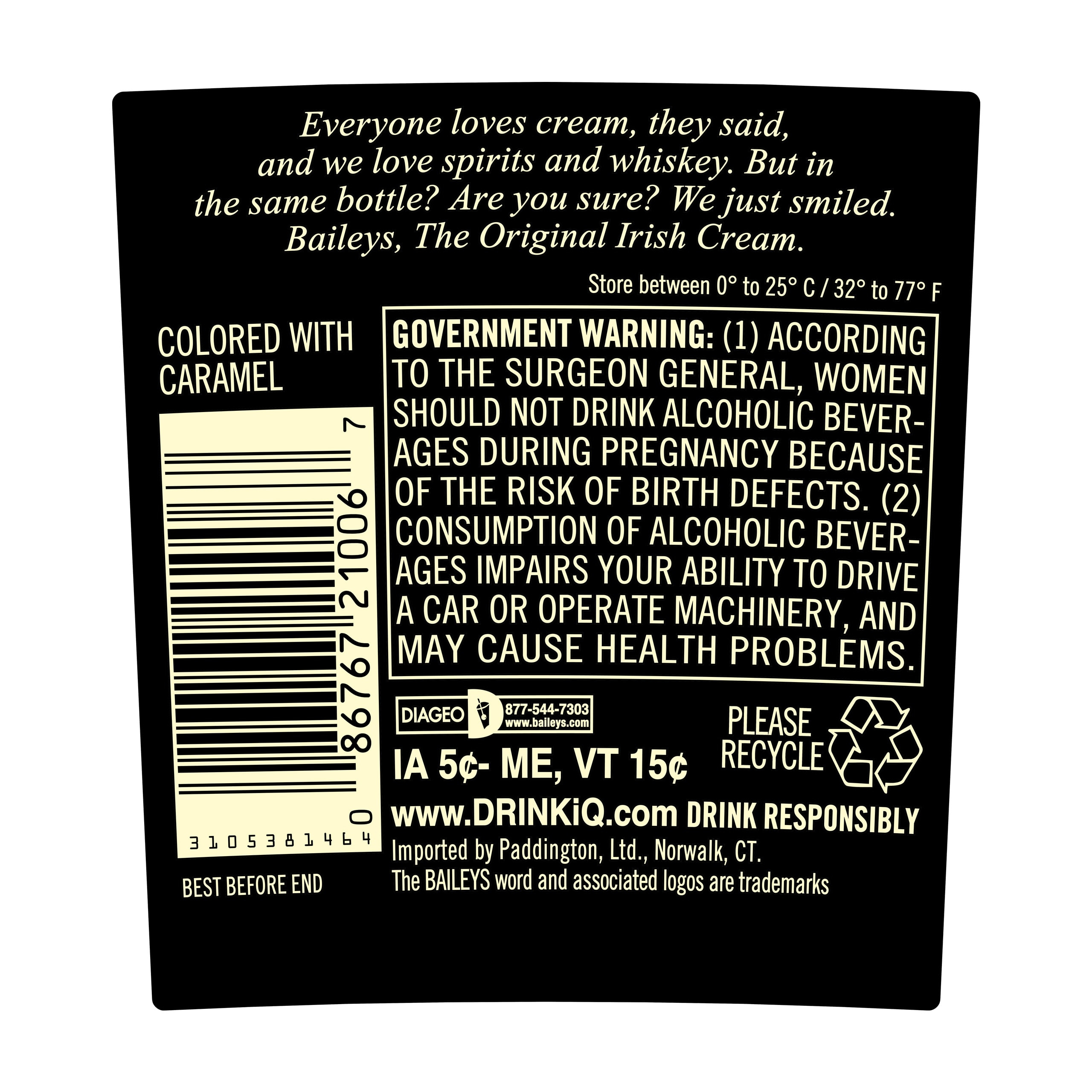 Baileys Original Irish Cream Liqueur is the world's number one Irish cream liqueur, a perfect blend of fine Irish whiskey, spirits, Irish dairy cream, and sumptuous chocolate and vanilla flavors. With its distinct velvety texture and perfect combination of smooth cream and Irish whiskey, it invites you to enjoy it neat, over ice, or as a delicious addition to your favorite coffee. And if you're looking for more ways to indulge, from gooey Baileys Irish Cream Cheesecake to classy Baileys Espresso Martini, Baileys recipes hit the sweet spot every time. Drawing on traditional Irish dairy and distillation practices, this distinctive blend required four years to achieve perfection, culminating in the ultimate liquid treat. Includes one 34 proof 750 mL bottle of Original Irish Cream Liqueur. Please drink responsibly., One 750 mL bottle of Baileys Original Irish Cream Liqueur, 34 proof, Enjoy anytime - as a treat, dessert ingredient, or to elevate any occasion, Sip neat, over ice, in coffee, hot chocolate, or explore delicious cocktail recipes, World's #1 Irish cream liqueur, perfect blend of smooth whiskey & premium Irish cream, Velvety smooth chocolate and vanilla taste, with a silky, warming finish of whiskey and cream