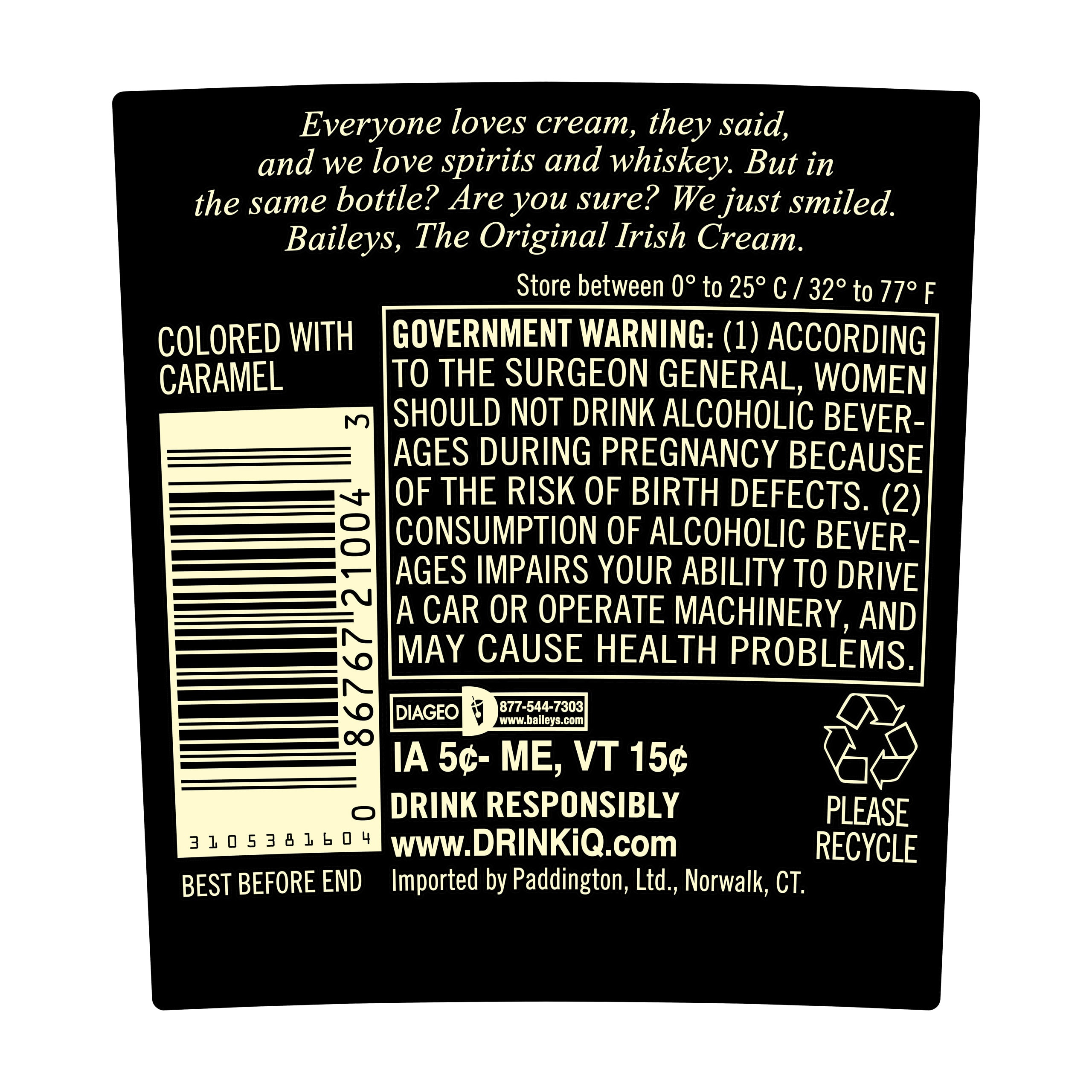 Our 34 proof liqueur is the perfect marriage of premium Irish dairy cream and a unique chocolate and vanilla blend for a decadent taste. The blend of spirits and whiskey uniquely preserves the classic taste of the Irish cream. Best enjoyed in a spiked coffee cocktail. Includes one 34 proof 1 L bottle of Original Irish Cream Liqueur. Please drink responsibly., One 1 L bottle of Baileys Original Irish Cream Liqueur, 34 proof, Brings the spirit of Ireland to any celebration, A perfect addition to coffee, hot chocolate, or any dessert, Ranked as the worldâ€™s number one selling liqueur and cream liqueur brand, Combines the flavors of vanilla, chocolate and Irish cream to create a decadent taste