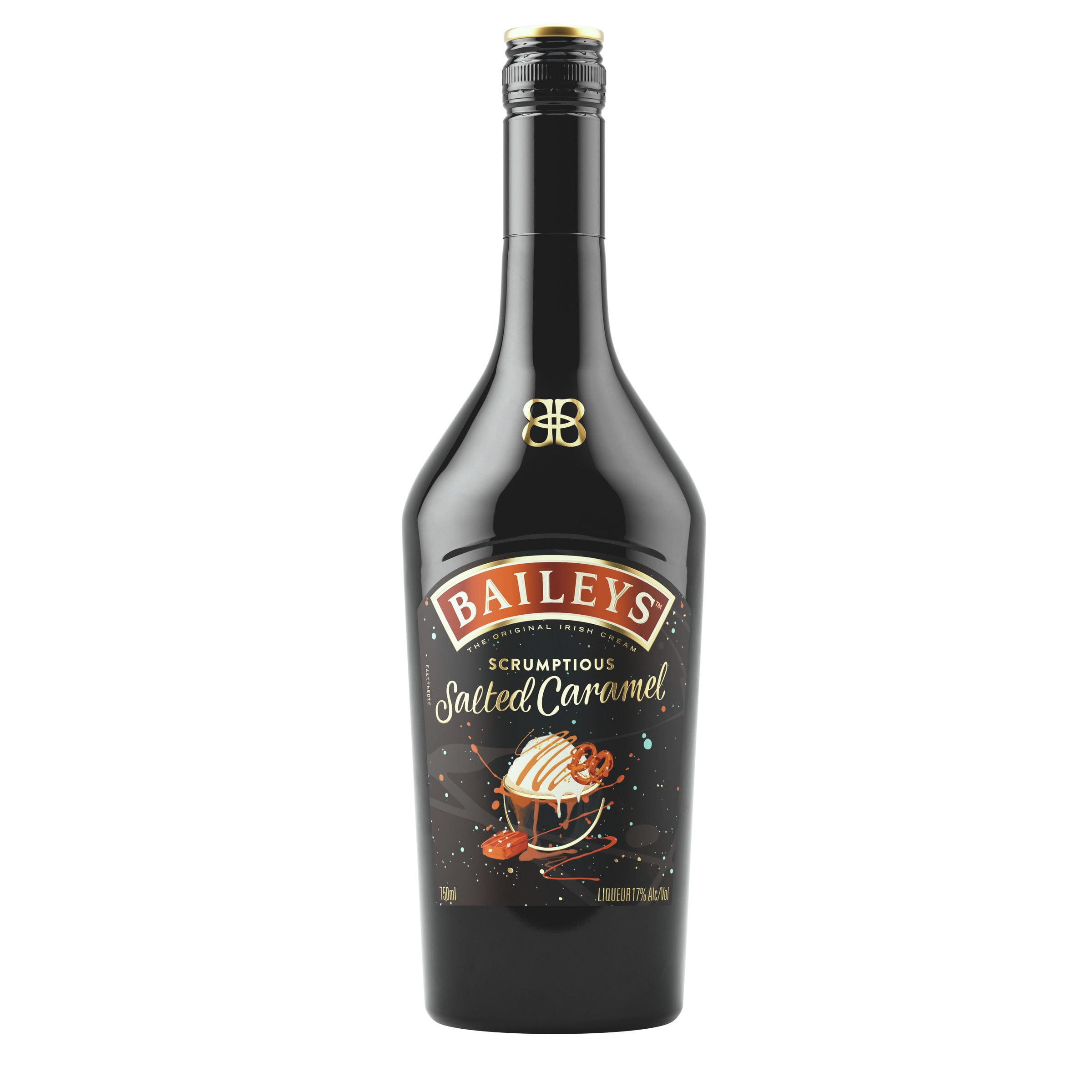 Craving a delightful twist on classic Baileys? Indulge in the irresistible Baileys Salted Caramel Irish Cream. We've artfully blended the velvety cream of Baileys Original with rich caramel and a touch of sea salt for a perfectly balanced sweet and salty treat. Enjoy it neat over ice for a luxurious sip, or unleash your creativity and explore a world of recipes and cocktail ideas. Elevate your desserts with a Salted Caramel Cheesecake or add a splash to your favorite hot chocolate for a decadent twist. Feeling like a mixologist? Impress with our signature Salted Caramel Martini. Made with Irish Whiskey and the finest ingredients, Baileys Salted Caramel makes a truly unique and delicious gift. Surprise a friend or treat yourself to this irresistible flavor combination. Includes one 34 proof 750 mL bottle of Salted Caramel Irish Cream Liqueur. Please drink responsibly., One 750 mL bottle of Baileys Salted Caramel Irish Cream Liqueur, 34 proof, Ideal as a gift or a special treat to indulge yourself, Sip neat over ice, mix into cocktails, or elevate desserts and hot chocolate, Delicious blend of Baileys Original and salted caramel, Sweet caramel and velvety Baileys with a pinch of salt and a smooth finish.