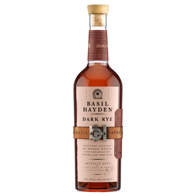 Basil Hayden Dark Rye pushes the bounds of what a rye whiskey can be through a harmonious combination of three distinct liquid profiles. The mash bill starts with traditional Kentucky rye grain, then Canadian rye from our award-winning Alberta distillery is layered in. Finally, the whiskey is finished with a touch of California Port.