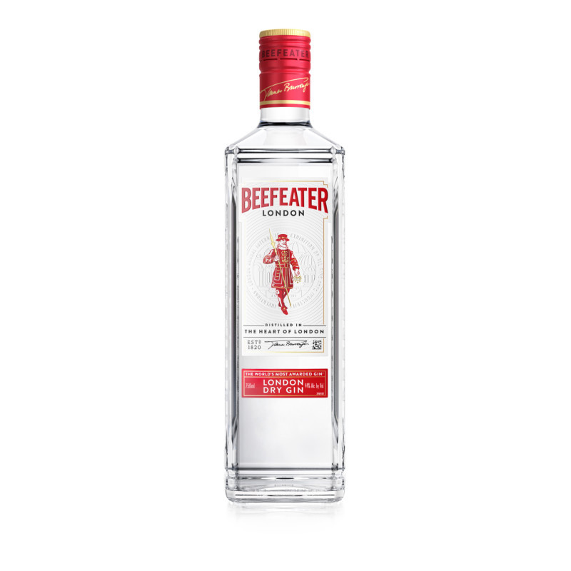 One London distillery, nine stills and as many botanicals make the world's most awarded gin under the supervision of the world's most experienced Master Distiller. A quintessential London dry gin made with big juniper character and strong citrus notes, this is an authentic London dry for those that enjoy the real taste of gin. Beefeater London Dry Gin is still made in London with our founder James Burrough's original recipe of 9 botanicals featuring bold juniper, zesty Seville orange and lemon peel.