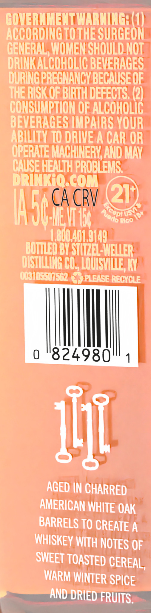 Blade and Bow Kentucky Straight Bourbon Whiskey uses a unique Solera System aging process to preserve the heritage of Stitzel-Weller Distillery. Uncommon in the bourbon industry, this tiered blending method creates a complex liquid by using the best of both the older and newer distillates. This spirit is aged in charred American white oak barrels and begins with a nose of fresh fruit, followed by hints of dried apricot, ripe pear, and sweet roasted grain on the palate. The finish includes notes of charred oak and warm winter spices. Each bottle is adorned with one of five collectible keys, representing the components of crafting bourbon - grains, yeast, fermentation, distillation, and aging - which have grown to symbolize the Southern traditions of hospitality, warmth, and enjoying the finer things in life. This bourbon is best enjoyed straight, either neat or on the rocks. Includes one 91 proof 750 mL bottle of Blade and Bow Kentucky Straight Bourbon Whiskey. Please drink responsibly., Includes one 750 mL bottle of Blade and Bow Kentucky Straight Bourbon Whiskey, Awarded a Double Gold Medal in 2024 at the San Francisco World Spirits Competition, 91 Proof, Perfect as a gift or for any celebration, An aroma of fresh fruit with tasting notes of dried apricot, ripe pear, and sweet roasted grain, Best enjoyed neat or on the rocks, Crafted using a unique Solera System aging process to preserve the heritage of Stitzel-Weller Distillery