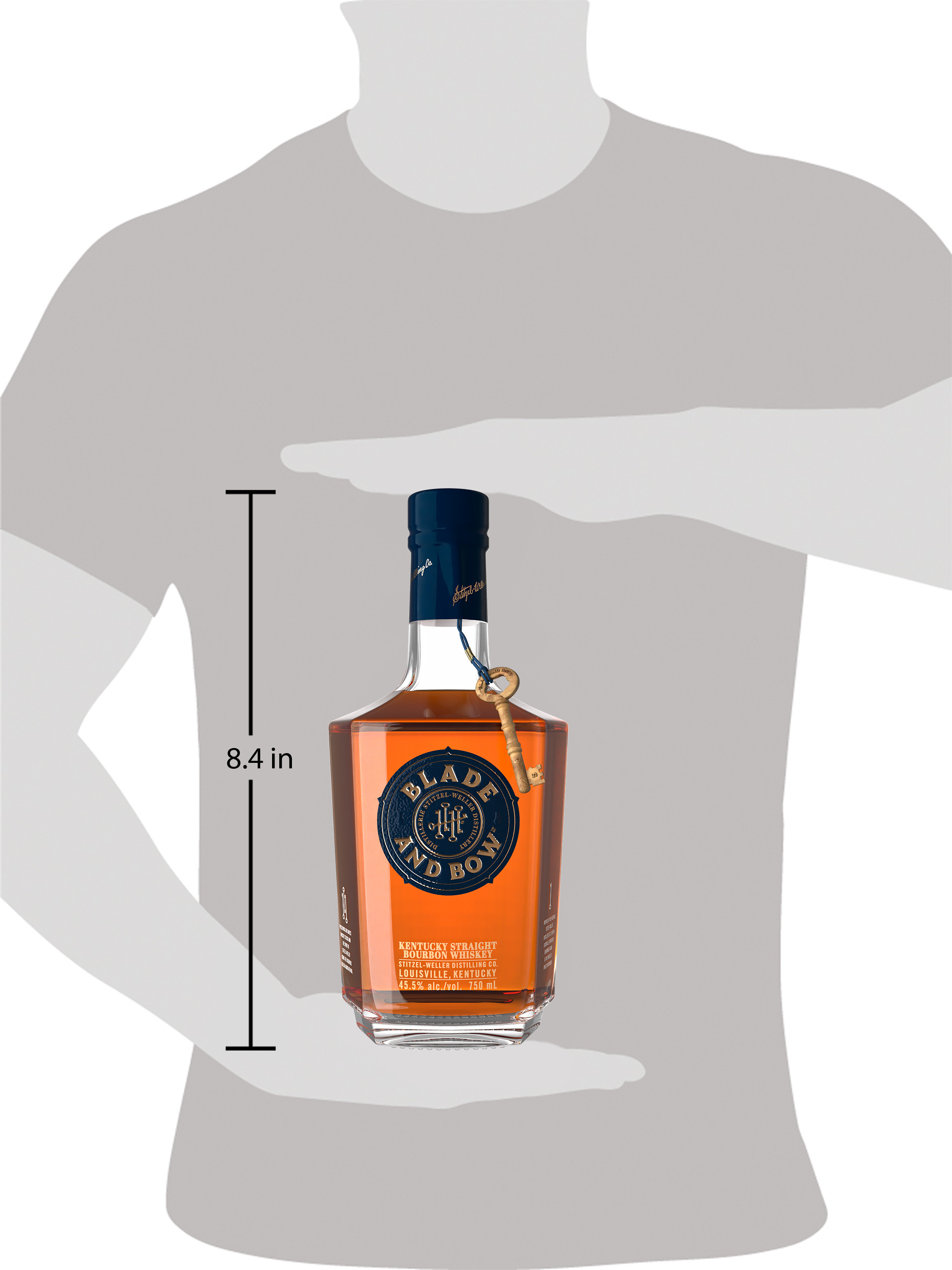 Blade and Bow Kentucky Straight Bourbon Whiskey uses a unique Solera System aging process to preserve the heritage of Stitzel-Weller Distillery. Uncommon in the bourbon industry, this tiered blending method creates a complex liquid by using the best of both the older and newer distillates. This spirit is aged in charred American white oak barrels and begins with a nose of fresh fruit, followed by hints of dried apricot, ripe pear, and sweet roasted grain on the palate. The finish includes notes of charred oak and warm winter spices. Each bottle is adorned with one of five collectible keys, representing the components of crafting bourbon - grains, yeast, fermentation, distillation, and aging - which have grown to symbolize the Southern traditions of hospitality, warmth, and enjoying the finer things in life. This bourbon is best enjoyed straight, either neat or on the rocks. Includes one 91 proof 750 mL bottle of Blade and Bow Kentucky Straight Bourbon Whiskey. Please drink responsibly., Includes one 750 mL bottle of Blade and Bow Kentucky Straight Bourbon Whiskey, Awarded a Double Gold Medal in 2024 at the San Francisco World Spirits Competition, 91 Proof, Perfect as a gift or for any celebration, An aroma of fresh fruit with tasting notes of dried apricot, ripe pear, and sweet roasted grain, Best enjoyed neat or on the rocks, Crafted using a unique Solera System aging process to preserve the heritage of Stitzel-Weller Distillery