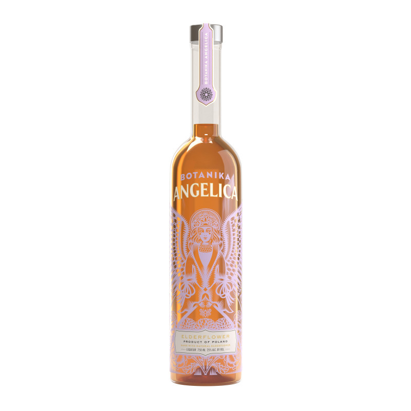 Botanika Angelica Elderflower starts with hand-picked local elderflowers that are air-dried the old-fashioned way on linen sheets for over 2 months. Afterward, the dried flowers macerate for an additional 2 months. It is then meticulously blended with artesian well water before resting in 50-year-old Polish oak vats before bottling. It does not contain any preservatives, artificial flavors or colors.