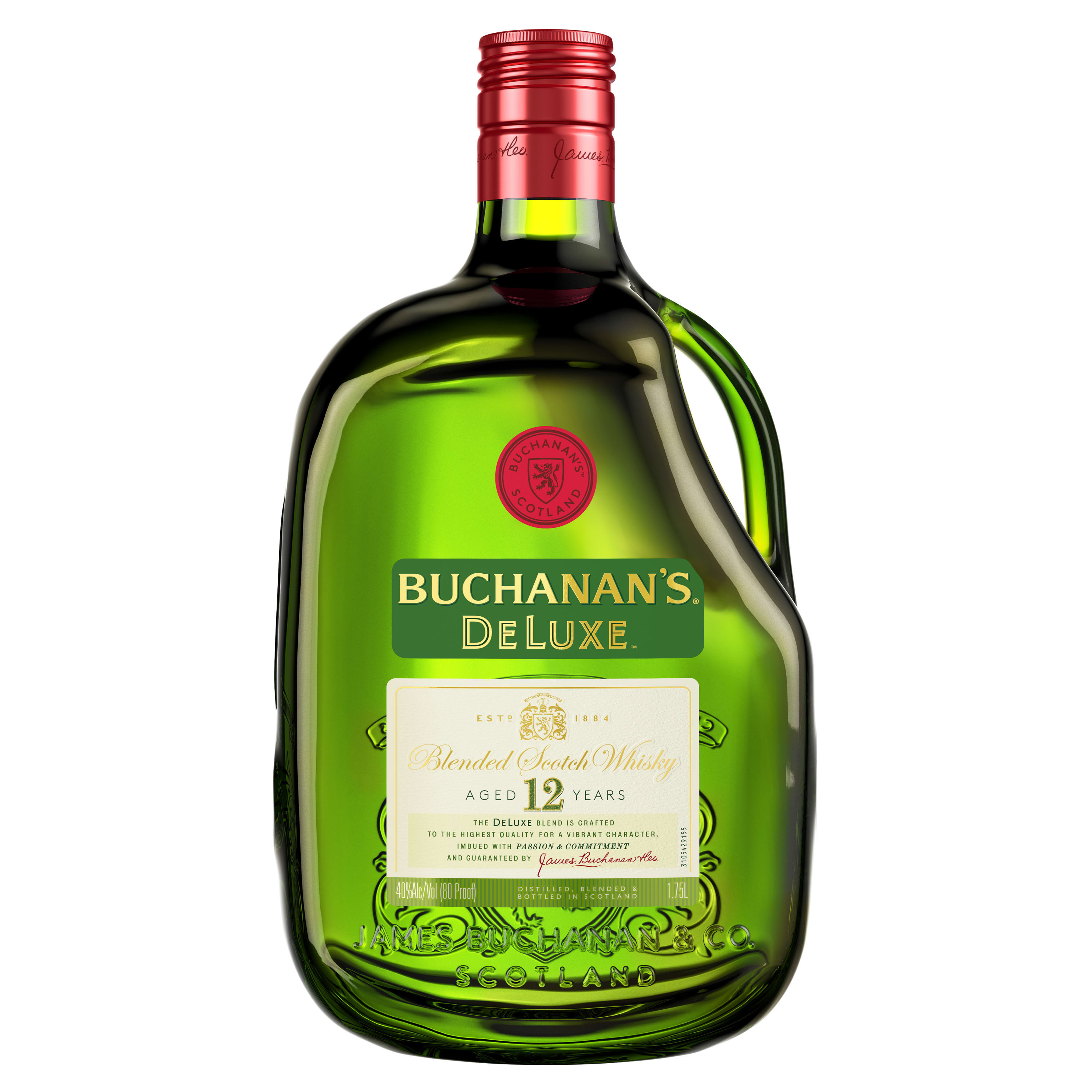 Born from over a century of experience, Buchanan's DeLuxe Aged 12 Years Blended Scotch Whisky is guaranteed to heighten any celebration. With notes of citrus fruits and honey, our 80 proof whisky features a sweet, smooth flavor with orange and chocolate notes. Matured for 12 years, our DeLuxe blend offers a lighter profile compared to denser whiskies. Our luxury whisky is crafted to the highest quality for a vibrant character. Buchanan's is proud to shine a light on the spirit of the 200%: those who proudly embrace both their 100% Hispanic heritage and 100% American culture all at once. Best enjoyed in a buchanita. Includes one 80 proof 1.75 L bottle of DeLuxe Aged 12 Years Blended Scotch Whisky. Please drink responsibly., Includes one 1.75 L bottle of Buchanan's DeLuxe Aged 12 Years Blended Scotch Whisky, 2020 San Francisco World Spirits Competition Double Gold Medal Winner and awarded Best in Class Blended Scotch up to 15 Years, 80 Proof, Perfect as a gift or for any celebration, Features notes of citrus fruits and honey for a sweet, smooth flavor and a distinct smoky taste, Best enjoyed in a Buchanita, Aged 12 years, Features notes of citrus fruits and honey for a sweet, smooth flavor