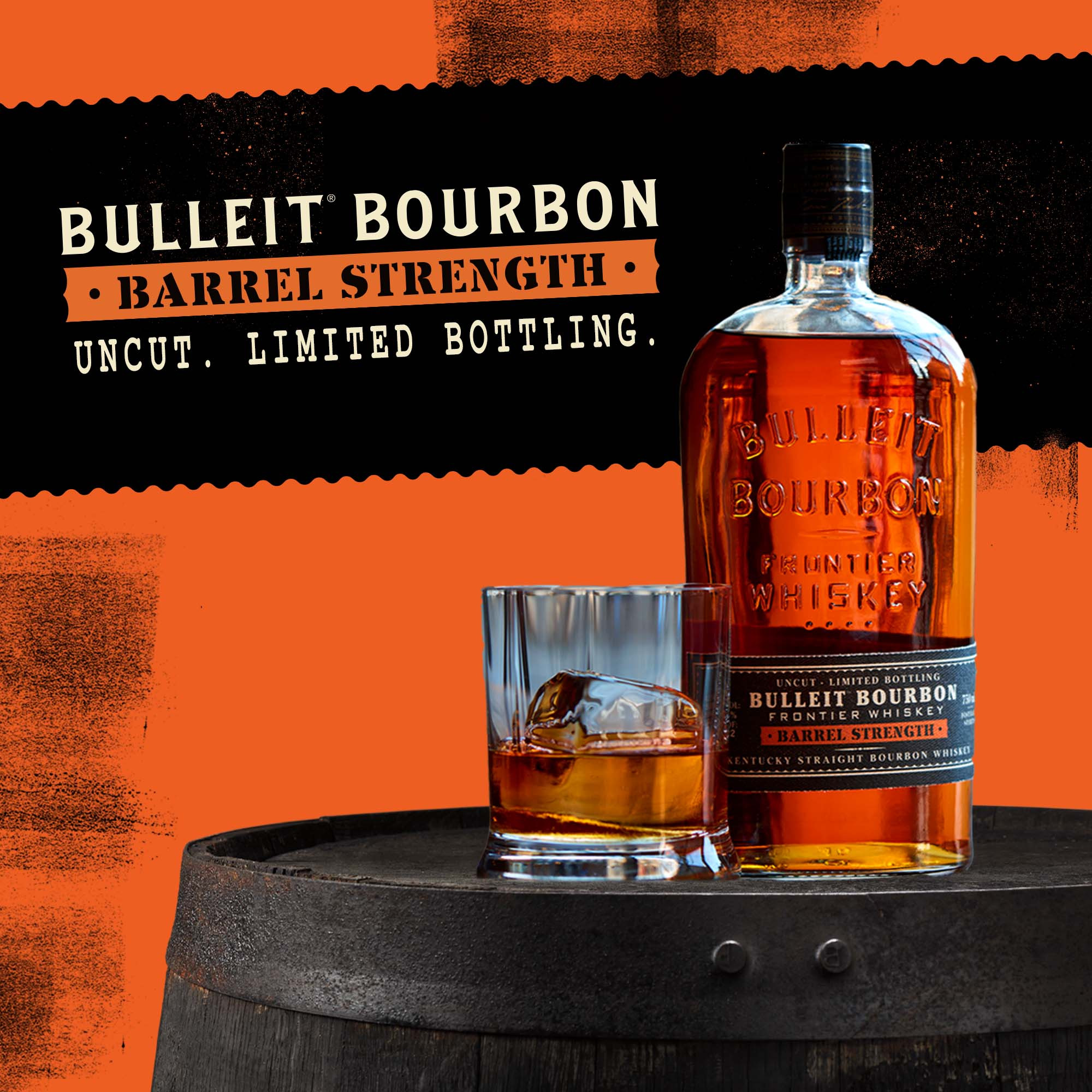 Straight from the barrel, uncut and non-chill filtered, Bulleit Bourbon Barrel Strength Kentucky Straight Bourbon Whiskey embodies the essence of Bulleit Bourbon. Distilled in Kentucky from the highest quality ingredients and combined into a single batch from select barrels, this variant is a barrel strength version of Bulleit Bourbon with the same high-rye mash bill and no additional water. Bulleit Barrel Strength is medium-amber in color with rich, slightly spiced, oaky aromas. The mid-palate is smooth with fruity-vanillin notes, hints of oak, and a pronounced alcohol bite. To best experience the bold, signature flavors of Bulleit, serve Barrel Strength neat or on the rocks.  Includes one 120 â€“ 125 proof 750 mL bottle of Bulleit Bourbon Barrel Strength Kentucky Straight Bourbon Whiskey. Please drink responsibly., One 750 mL bottle of Bulleit Bourbon Barrel Strength Kentucky Straight Bourbon Whiskey, Awarded a Gold Medal in 2023 at the San Francisco World Spirits Competition, Uncut and non-chill filtered single batch, Aged and bottled straight from the barrel in Louisville, KY, Limited bottling, barrel strength version of Bulleit Bourbon, Rich, flavorful, syrupy fruit aroma, Smooth with fruity-vanillin notes and hints of oak