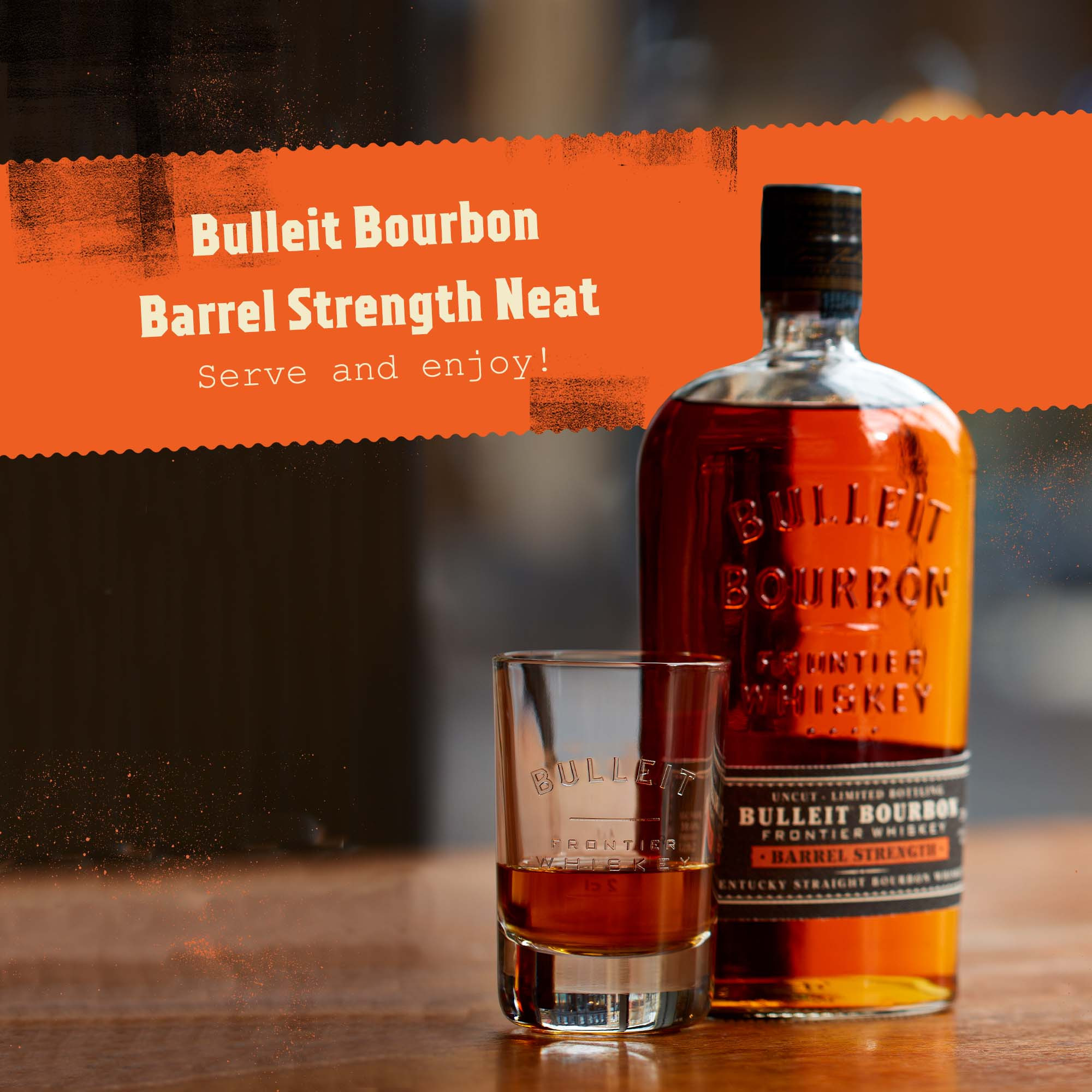 Straight from the barrel, uncut and non-chill filtered, Bulleit Bourbon Barrel Strength Kentucky Straight Bourbon Whiskey embodies the essence of Bulleit Bourbon. Distilled in Kentucky from the highest quality ingredients and combined into a single batch from select barrels, this variant is a barrel strength version of Bulleit Bourbon with the same high-rye mash bill and no additional water. Bulleit Barrel Strength is medium-amber in color with rich, slightly spiced, oaky aromas. The mid-palate is smooth with fruity-vanillin notes, hints of oak, and a pronounced alcohol bite. To best experience the bold, signature flavors of Bulleit, serve Barrel Strength neat or on the rocks.  Includes one 120 â€“ 125 proof 750 mL bottle of Bulleit Bourbon Barrel Strength Kentucky Straight Bourbon Whiskey. Please drink responsibly., One 750 mL bottle of Bulleit Bourbon Barrel Strength Kentucky Straight Bourbon Whiskey, Awarded a Gold Medal in 2023 at the San Francisco World Spirits Competition, Uncut and non-chill filtered single batch, Aged and bottled straight from the barrel in Louisville, KY, Limited bottling, barrel strength version of Bulleit Bourbon, Rich, flavorful, syrupy fruit aroma, Smooth with fruity-vanillin notes and hints of oak