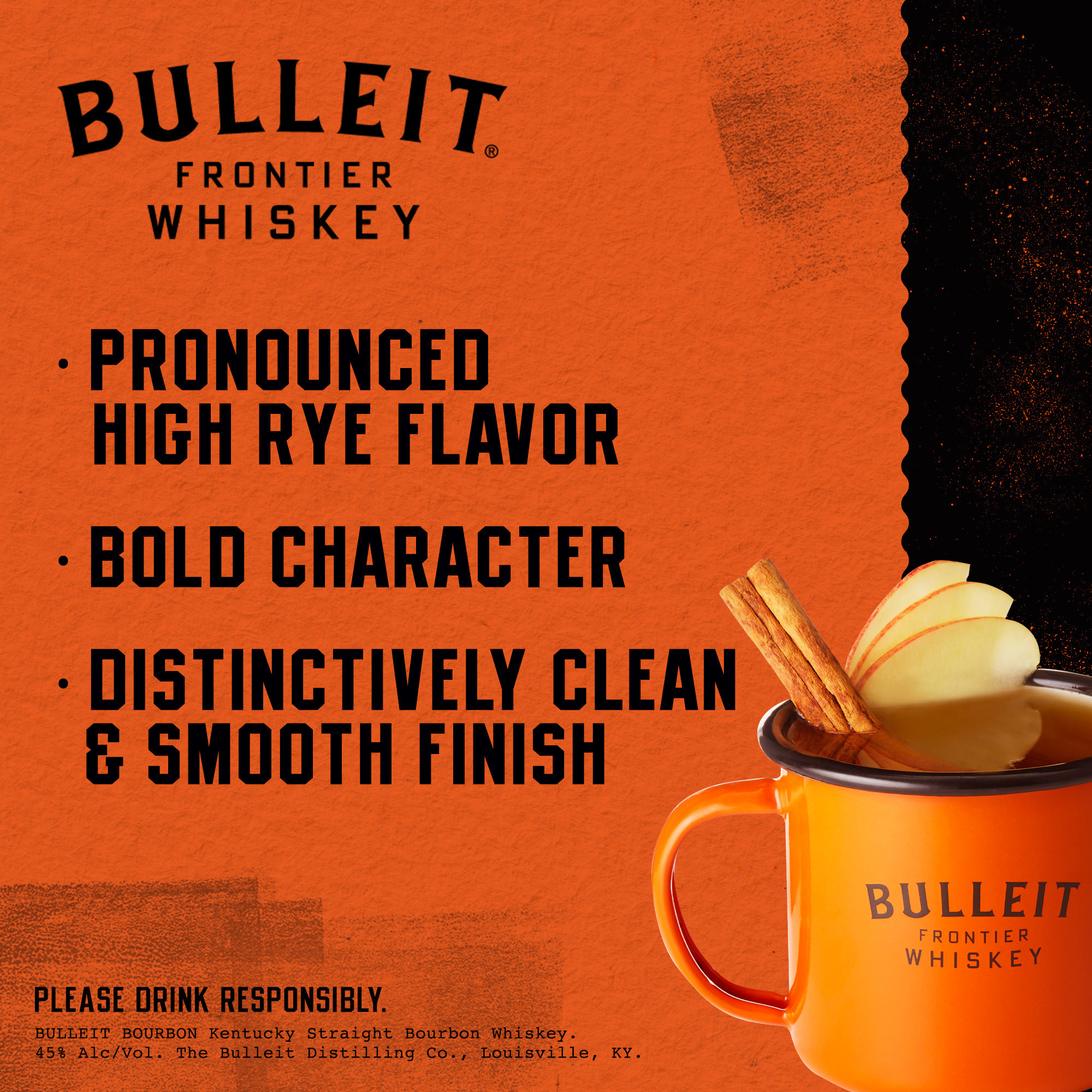 Bulleit Bourbon is inspired by the whiskey that was pioneered over 150 years ago. Only ingredients of the very highest quality are used. The complexity of Bulleit Bourbon comes from its unique blend of rye, corn, and barley malt, along with special strains of yeast and pure Kentucky limestone-filtered water. Due to its especially high rye content, Bulleit Bourbon has a bold, spicy character with a finish that's distinctively clean and smooth. Medium amber in color, with gentle spiciness and sweet oak aromas, the mid-palate is smooth with tones of maple, oak, and nutmeg. The finish is long, dry, and satiny with a light-tasting toffee flavor that lingers long after the final sip. Bulleit Bourbon earned a Gold medal at the 2021 San Francisco World Spirits Competition. Perfect for a classic Manhattan cocktail. Includes one 90 proof 1.75 L bottle of Bourbon Whiskey. Please drink responsibly., Includes one 1.75 L bottle of Bourbon Whiskey, 2021 San Francisco World Spirits Competition Gold Medal Winner, Perfect as a gift or for any celebration, Simply serve neat, on the rocks or add in a cocktail, Hints of maple, oak and nutmeg, Amber color and oaky aroma