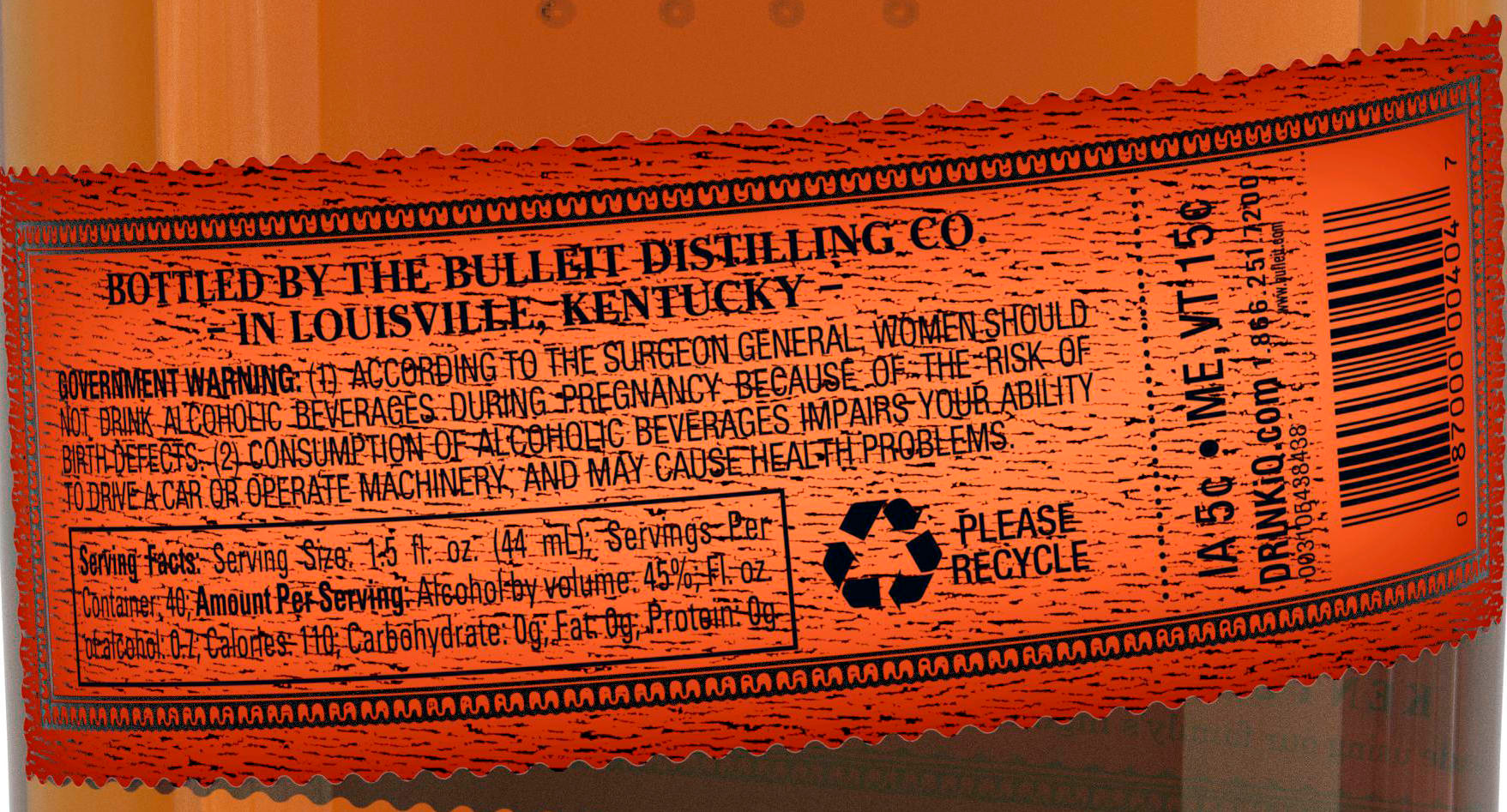 Bulleit Bourbon is inspired by the whiskey that was pioneered over 150 years ago. Only ingredients of the very highest quality are used. The complexity of Bulleit Bourbon comes from its unique blend of rye, corn, and barley malt, along with special strains of yeast and pure Kentucky limestone-filtered water. Due to its especially high rye content, Bulleit Bourbon has a bold, spicy character with a finish that's distinctively clean and smooth. Medium amber in color, with gentle spiciness and sweet oak aromas, the mid-palate is smooth with tones of maple, oak, and nutmeg. The finish is long, dry, and satiny with a light-tasting toffee flavor that lingers long after the final sip. Bulleit Bourbon earned a Gold medal at the 2021 San Francisco World Spirits Competition. Perfect for a classic Manhattan cocktail. Includes one 90 proof 1.75 L bottle of Bourbon Whiskey. Please drink responsibly., Includes one 1.75 L bottle of Bourbon Whiskey, 2021 San Francisco World Spirits Competition Gold Medal Winner, Perfect as a gift or for any celebration, Simply serve neat, on the rocks or add in a cocktail, Hints of maple, oak and nutmeg, Amber color and oaky aroma