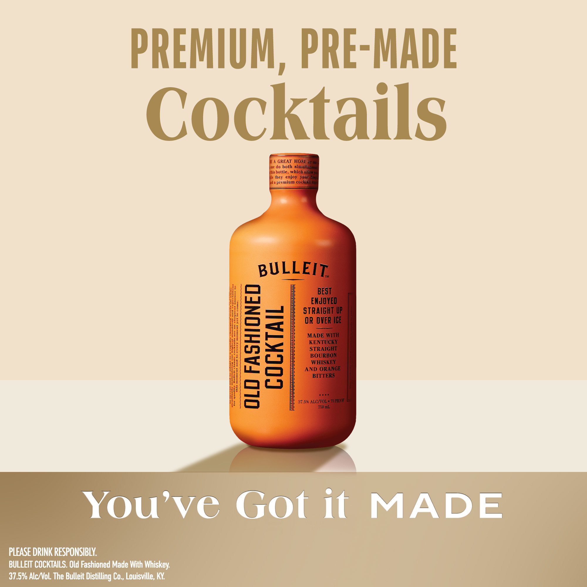 Enjoy a bar-quality cocktail experience straight from the bottle with Bulleit Old Fashioned Cocktail. This ready-to-serve cocktail was concocted with some of the most celebrated and creative bartenders to help us refine and perfect these recipes. The sweet oak, nutmeg and light toffee notes of straight bourbon whiskey come together with orange bitters to form the perfect Old Fashioned. This cocktail was designed for you to spend less time making drinks and more time sharing them with your friends and family. Bulleit is rooted in cocktail culture, and this take on a classic was crafted to honor it. This cocktail is best enjoyed straight up or over ice, and garnish as desired. Includes one 75 proof 375 mL bottle of Bulleit Old Fashioned Cocktail. Please drink responsibly., One 375 mL bottle of Bulleit Old Fashioned Cocktail, Awarded a Double Gold Medal in 2023 and 2024 at the San Francisco World Spirits Competition, 75 proof, Perfect as a gift or for any celebration, Distilled and aged in the Bulleit family tradition, Made with notes of straight bourbon whiskey and orange bitters, Developed with some of the most celebrated and creative bartenders