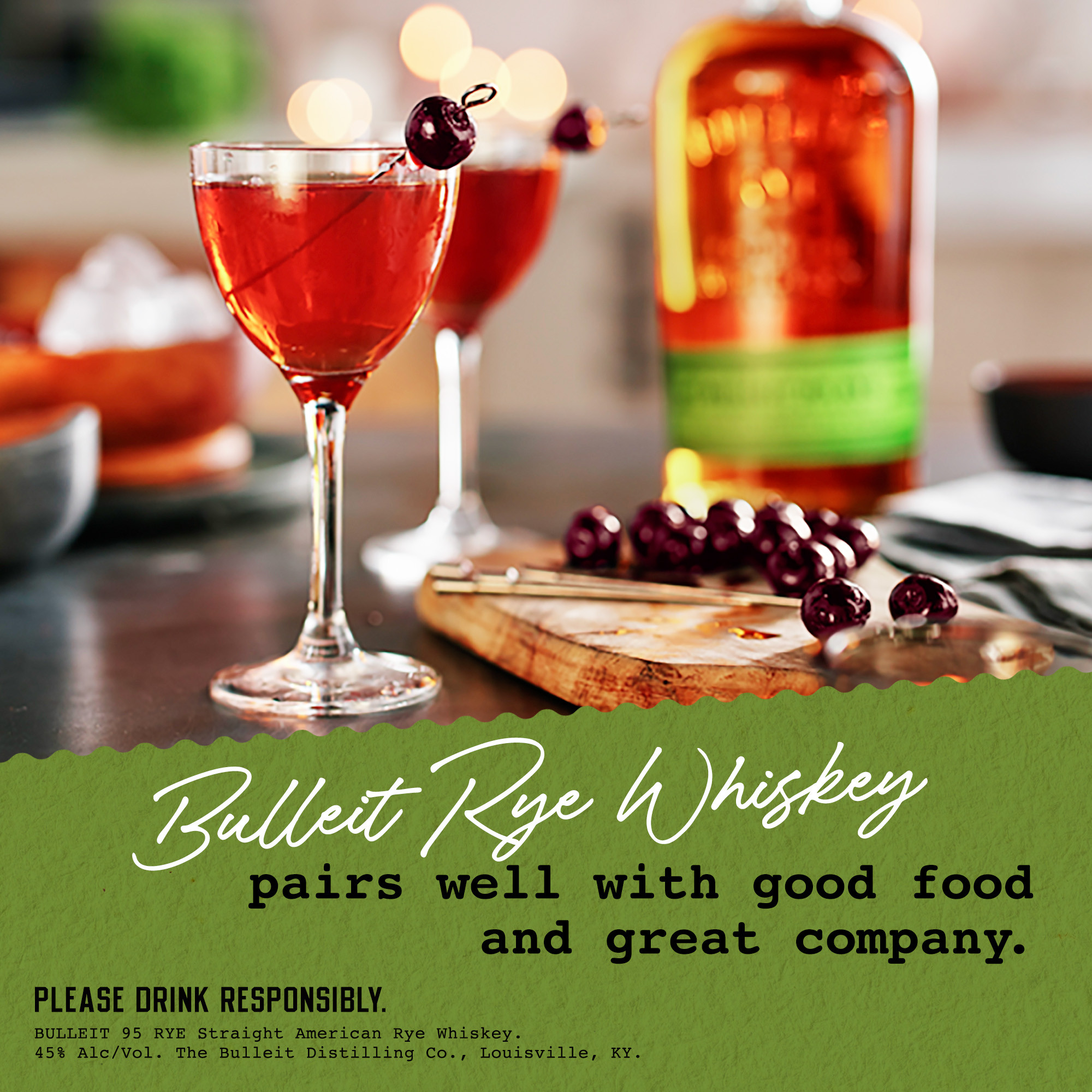 Savor the bold, spicy character of Bulleit 95 Rye Whiskey. With its russet color and aromas of biscuit, spice and dried apricot, our straight rye whiskey makes a good first impression before it's even opened. Its distinctive taste leads into a generous finish that is long, satiny and woody with a hint of light toffee. The flavor profile of our rye whiskey allows you to enjoy its clean finish that lingers long after the final sip. Bulleit 95 Rye Whiskey earned a Gold medal at the 2021 San Francisco World Spirits Competition. Perfect for a classic Manhattan cocktail. Includes one 90 proof 750 mL bottle of 95 Rye Whiskey. Please drink responsibly., Includes one 750 mL glass bottle of 95 Rye Whiskey, 2021 San Francisco World Spirits Competition Gold Medal Winner, Perfect as a gift or for any celebration, Russet color and aromas of biscuit, spice and dried apricot, Sweet tones of maple and oak, Distilled and aged in the Bulleit family tradition