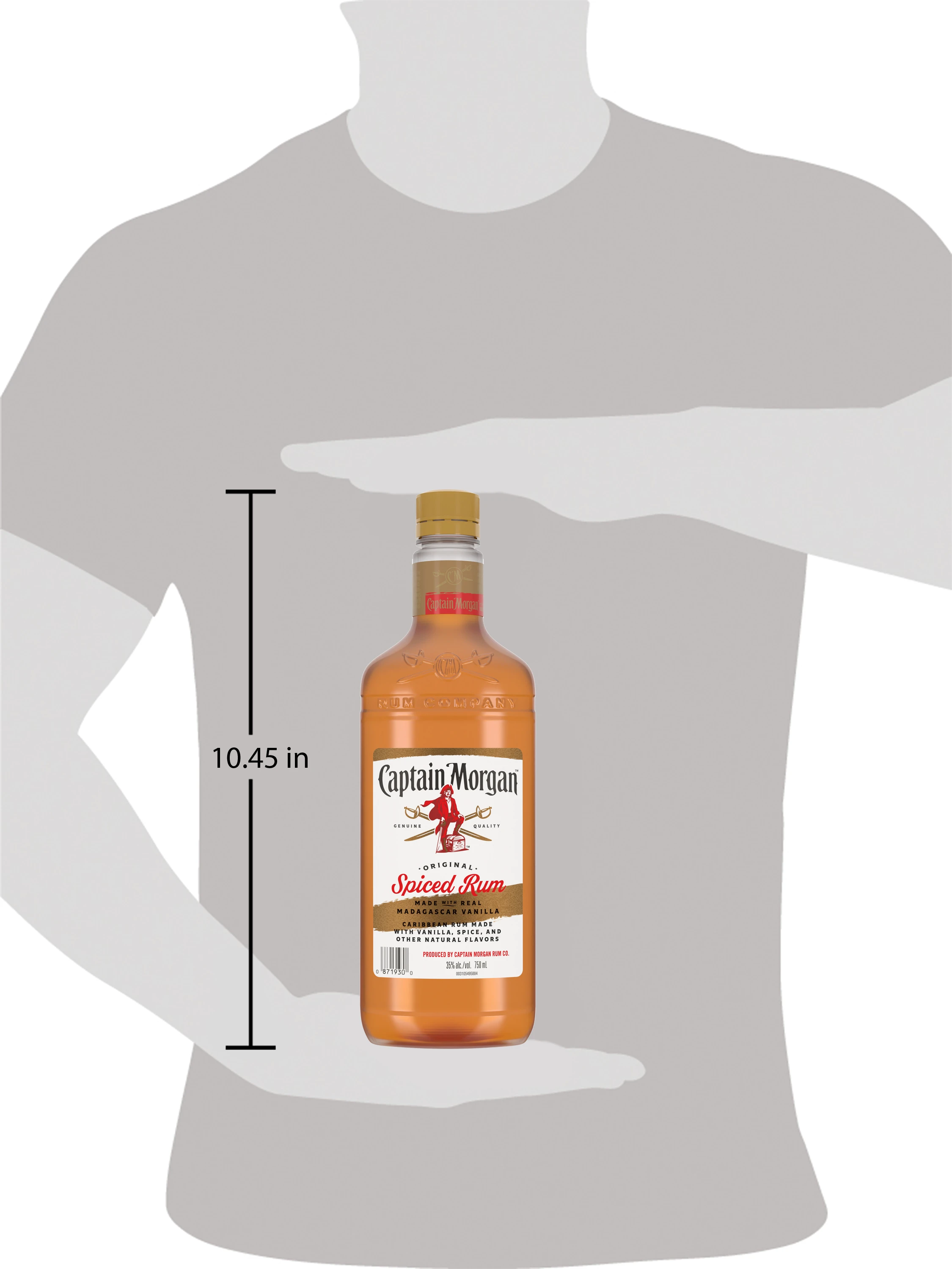 Spice up the flavor with our exquisite Captain Morgan Original Spiced Rum. Itâ€™s an exceptional blend of Caribbean rum, real Madagascar vanilla, natural flavors and spice, with notes of cinnamon, clove, and spice. Our Captain Morgan Original Spiced Rum is gluten-free and perfect for enjoying neat or mixing in your favorite spiced up cocktail. Enjoy on nights out, staying in with friends, game days, or indulgent moments. Perfect for a long island iced tea cocktail. Includes one 70 proof 750 mL bottle of Captain Morgan Original Spiced Rum. Please drink responsibly., Includes one 750 mL plastic bottle of Captain Morgan Original Spiced Rum, 70 proof, Perfect as a gift or for indulgent moments at home or out with friends, Less than 1 gram of sugar* and only 86 calories per serve* (*Per 1.5 oz. serving- Average Analysis: Calories 86, Carbohydrates .5g, Fat 0g, Protein 0g), Made with Caribbean rum, real Madagascar vanilla, natural flavors and spice, with notes of cinnamon, clove, and spice, Secret blend of fine Caribbean rum, distilled on the island of St. Croix