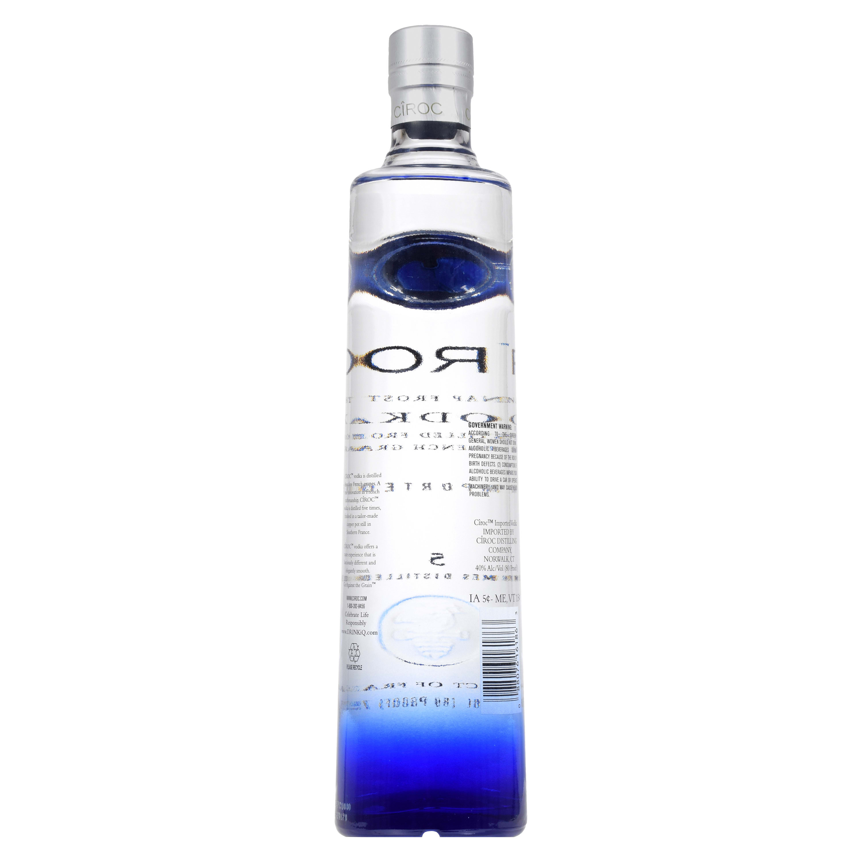 CIROC Ultra-Premium Vodka is a rich tasting vodka distilled five times from fine French grapes and finished in a tailor-made copper pot still in Southern France. Smooth and lightly sweet, our ultra-premium vodka provides a taste experience that is lusciously different and elegantly smooth. Perfect for any vodka soda. Includes one 80 proof 750 mL bottle of CIROC Ultra-Premium Vodka. Please drink responsibly., One 750 mL bottle of CIROC Ultra-Premium Vodka, Perfect as a gift or for any celebration, Gluten-free, Masterfully crafted for a luxurious, ultra-premium vodka taste, Made with vodka distilled five times from fine French grapes, Finished in a tailor-made copper pot still in Southern France