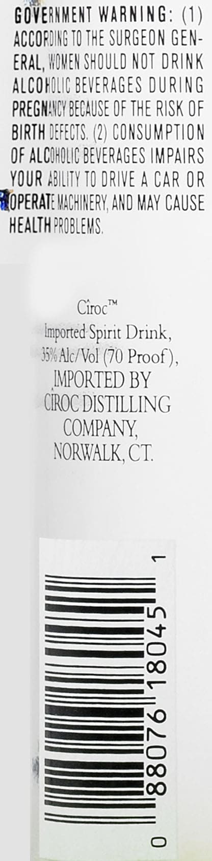 CIROC Apple is a rich tasting, award-winning spirit made with vodka distilled five times from fine French grapes, finished in a tailor-made copper pot still in Southern France. This spirit is masterfully infused with a distinctive blend of green apple and other natural flavors, resulting in a taste experience that is lusciously different and elegantly smooth. Perfect for a CIROC Apple & Cranberry Cocktail. Includes one 70 proof 750 mL bottle of CIROC Apple. Please drink responsibly., One 750 mL bottle of CIROC Apple, Perfect as a gift or for any celebration, Gluten-free, Masterfully infused with green apple and other natural flavors, Made with vodka distilled five times from fine French grapes, Finished in a tailor-made copper pot still in Southern France