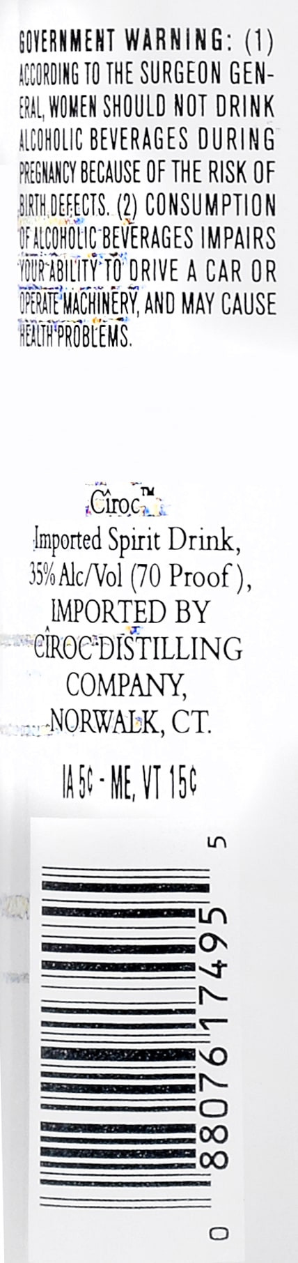 CIROC Coconut is a rich tasting spirit made with vodka distilled five times from fine French grapes, finished in a tailor-made copper pot still in Southern France. This spirit is masterfully infused with coconut and other natural flavors, resulting in a taste experience that is lusciously different and elegantly smooth. Simply mix with watermelon juice, lime juice, simple syrup and a slice of jalapeÃ±o for a Hot Mama cocktail. CIROC was named One of the Worldâ€™s Best-Selling Vodkas at the 2020 Drinks International awards. Includes one 70 proof 750 mL bottle of CIROC Coconut. Please drink responsibly., One 750 mL bottle of CIROC Coconut, Perfect as a gift or for any celebration, Gluten-free, Masterfully infused with coconut and other natural flavors, Made with vodka distilled five times from fine French grapes, Finished in a tailor-made copper pot still in Southern France