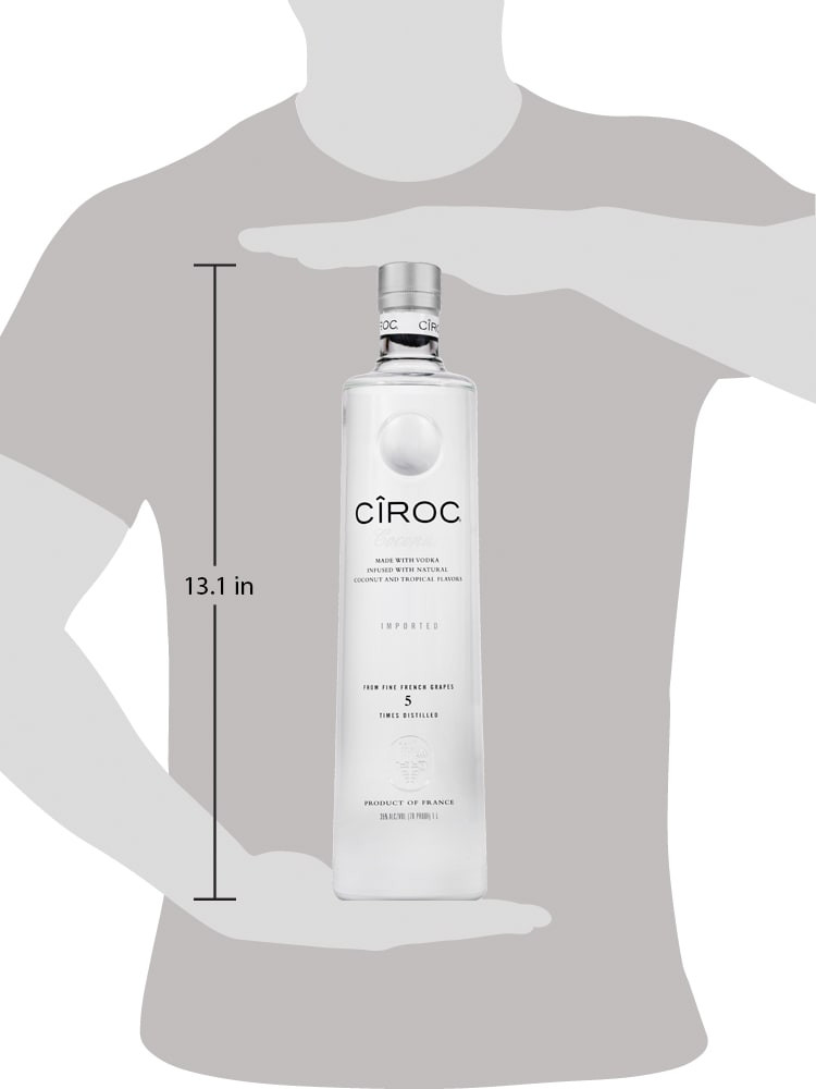 CIROC Coconut is a rich tasting spirit made with vodka distilled five times from fine French grapes, finished in a tailor-made copper pot still in Southern France. This spirit is masterfully infused with coconut and other natural flavors, resulting in a taste experience that is lusciously different and elegantly smooth. Perfect for a Hot Mama cocktail. Includes one 70 proof 1 L bottle of CIROC Coconut. Please drink responsibly., One 1 L bottle of CIROC Coconut, Perfect as a gift or for any celebration, Gluten-free, Masterfully infused with coconut and other natural flavors, Made with vodka distilled five times from fine French grapes, Finished in a tailor-made copper pot still in Southern France