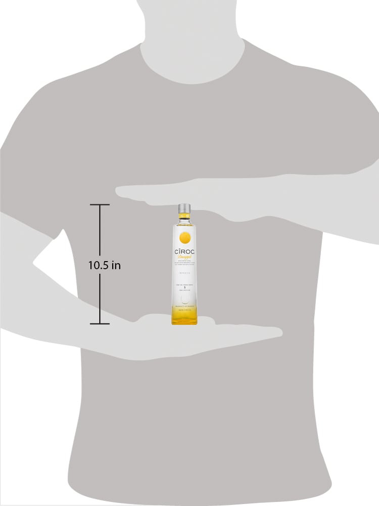CIROC Pineapple is a rich tasting spirit made with vodka distilled five times from fine French grapes, finished in a tailor-made copper pot still in Southern France. This spirit is masterfully infused with a distinctive blend of pineapple and other natural flavors, resulting in a taste experience that is lusciously different and elegantly smooth. Perfect for any vodka soda. Includes one 70 proof 375 mL bottle of CIROC Pineapple. Please drink responsibly., One 375 mL bottle of CIROC Pineapple, Perfect as a gift or for any celebration, Gluten-free, Masterfully infused with pineapple and other natural flavors, Made with vodka distilled five times from fine French grapes, Finished in a tailor-made copper pot still in Southern France