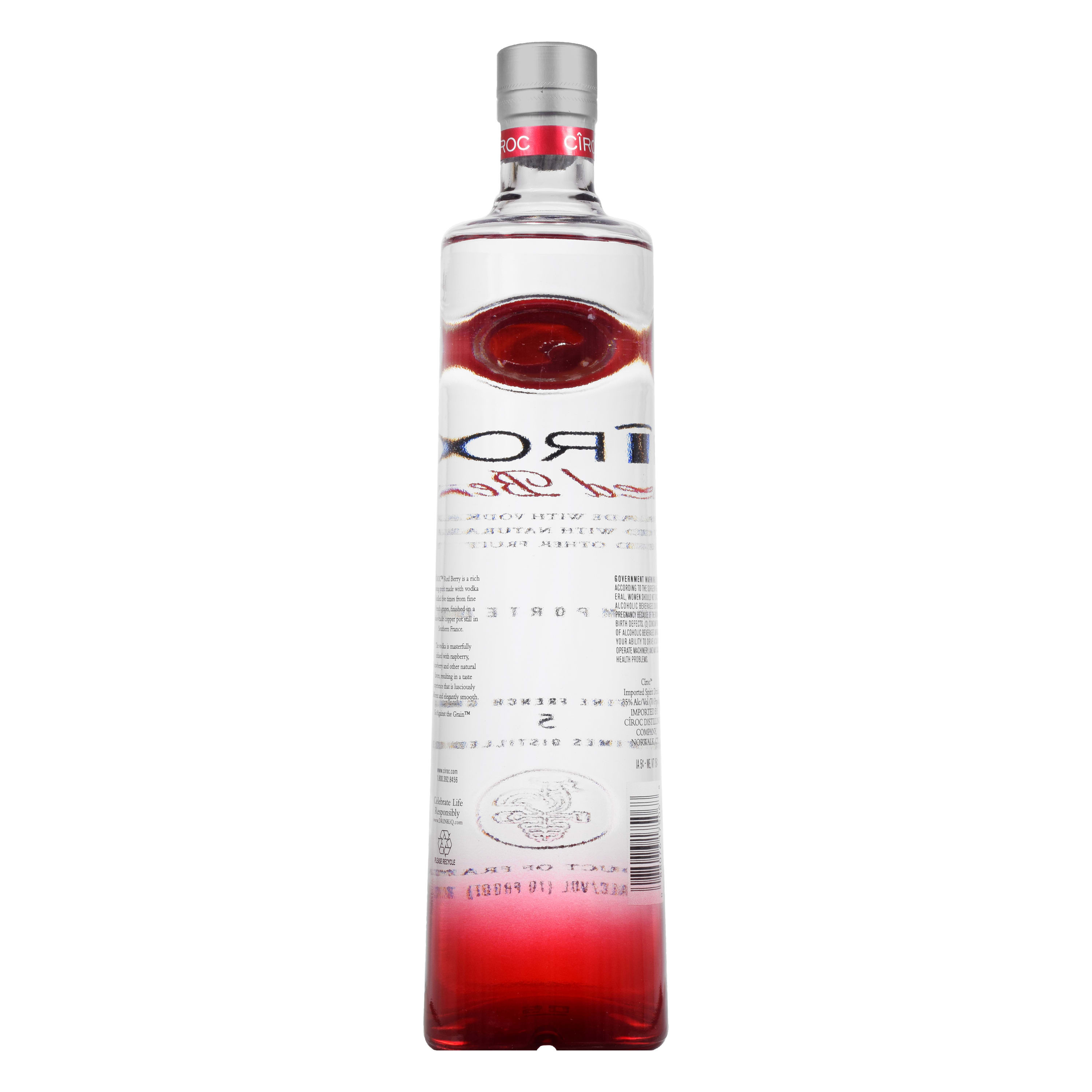 CIROC Red Berry is a rich tasting spirit made with vodka distilled five times from fine French grapes, finished in a tailor-made copper pot still in Southern France. This spirit is masterfully infused with a distinctive blend of raspberry, strawberry and other natural flavors, resulting in a taste experience that is lusciously different and elegantly smooth. Perfect for any vodka soda. Includes one 70 proof 1 L bottle of CIROC Red Berry. Please drink responsibly., One 1 L bottle of CIROC Red Berry, Perfect as a gift or for any celebration, Gluten-free, Masterfully infused with raspberry, strawberry and other natural flavors, Made with vodka distilled five times from fine French grapes, Finished in a tailor-made copper pot still in Southern France