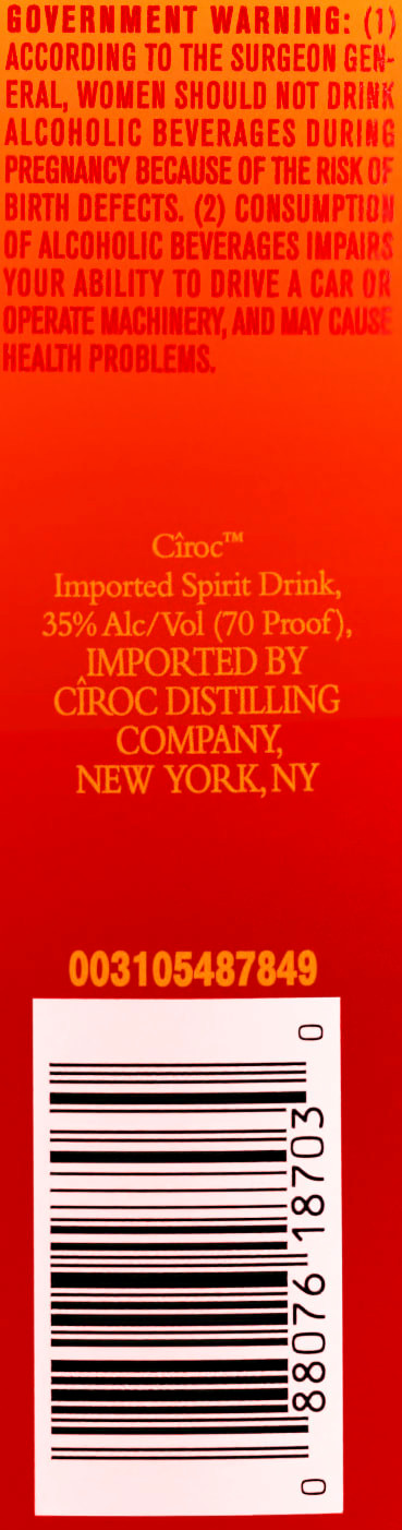 Drink in the bright tastes of summertime with CIROC Summer Citrus. Our rich-tasting spirit is made with vodka distilled five times from fine French grapes, and is finished in a tailor-made copper pot still in Southern France. Featuring a distinctive citrus taste imparted by the grapes, CIROC Summer Citrus is masterfully infused with a blend of orange and other tangy, citrus flavors. The sun-kissed nose of bright, juicy orange and hints of lime zest culminate in a silky-smooth, full-bodied finish. Bursting with vibrant flavor, our Summer Citrus is perfect for relaxing at home or by the pool. Perfect for any vodka soda. Includes one 70 proof 1.75 L bottle of CIROC Summer Citrus. Please drink responsibly., One 1.75 L bottle of CIROC Summer Citrus, 2021 San Francisco World Spirits Competition Gold Medal Winner, Finished in a tailor-made copper pot still in Southern France, A vibrant summertime spirit, Masterfully infused with orange and other citrus flavors, Made with vodka distilled five times from fine French grapes