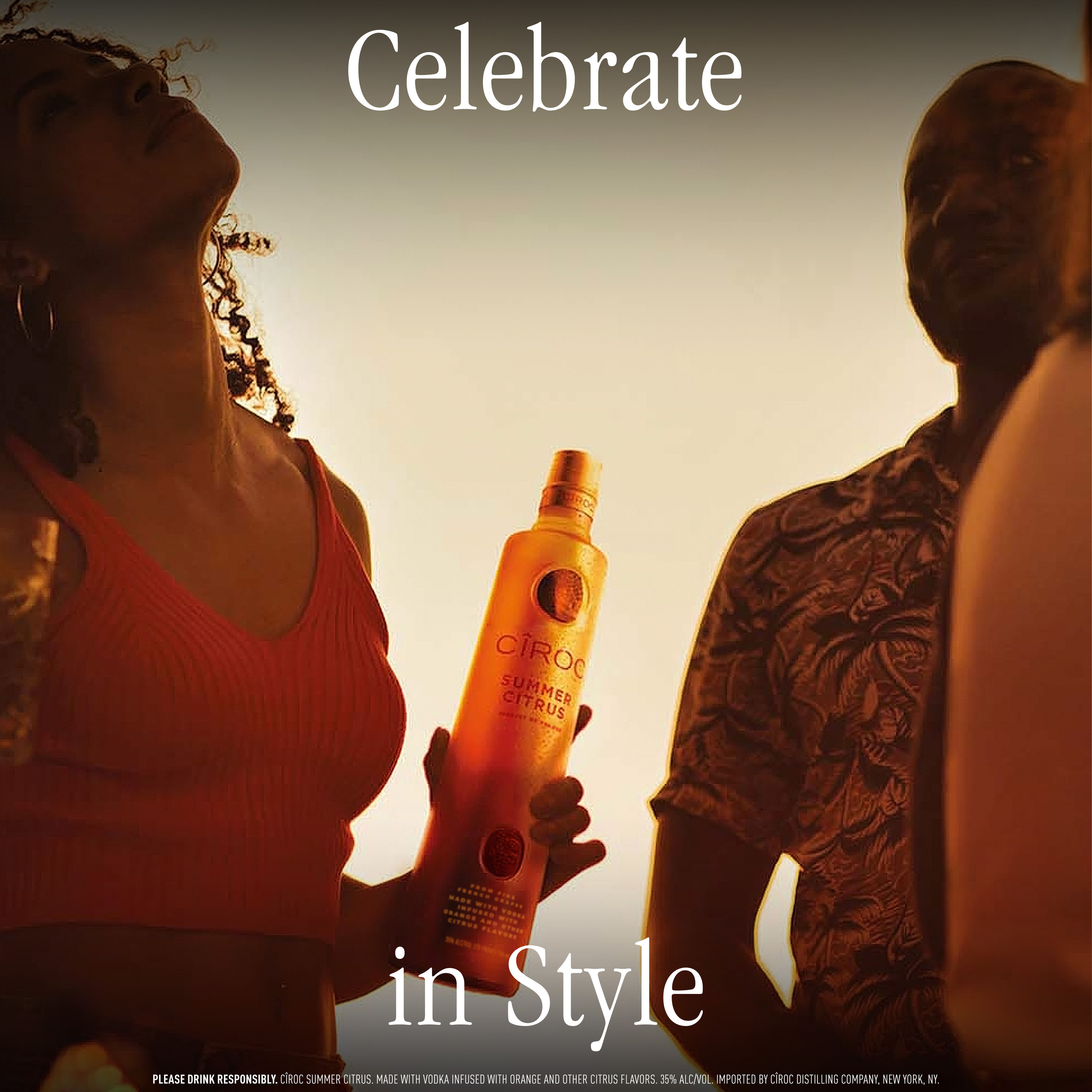 Drink in the bright tastes of summertime with CIROC Summer Citrus. Our rich-tasting spirit is made with vodka distilled five times from fine French grapes, and is finished in a tailor-made copper pot still in Southern France. Featuring a distinctive citrus taste imparted by the grapes, CIROC Summer Citrus is masterfully infused with a blend of orange and other tangy, citrus flavors. The sun-kissed nose of bright, juicy orange and hints of lime zest culminate in a silky-smooth, full-bodied finish. Bursting with vibrant flavor, our Summer Citrus is perfect for relaxing at home or by the pool. Perfect for any vodka soda. Includes one 70 proof 375 mL bottle of CIROC Summer Citrus. Please drink responsibly., One 375 mL bottle of CIROC Summer Citrus, 2021 San Francisco World Spirits Competition Gold Medal Winner, Finished in a tailor-made copper pot still in Southern France, A vibrant summertime spirit, Masterfully infused with orange and other citrus flavors, Made with vodka distilled five times from fine French grapes