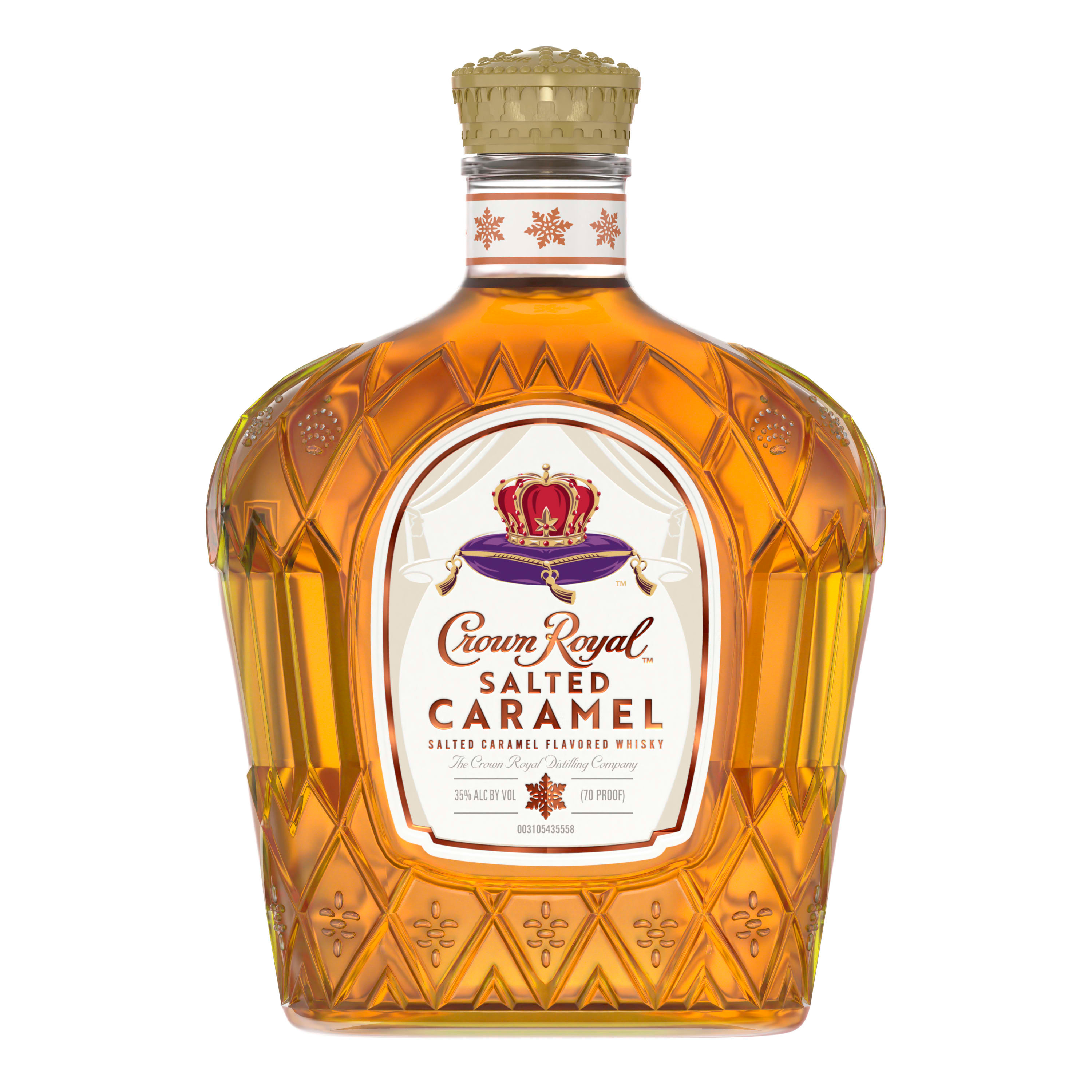 Unwind in luxury with a glass of Crown Royal Salted Caramel Flavored Whisky. With notes of indulgent salted caramel and the scent of vanilla oakiness that impart lush creaminess, our 70 proof whisky provides a refined and rich flavor. Made with the signature smoothness of traditional Crown Royal, our whisky is matured to perfection and will enhance any cocktail party or celebration. Perfect for a Candy Apple cocktail. Includes one 70 proof 750 mL bottle of Salted Caramel Flavored Whisky. Please drink responsibly., One 750 mL bottle of Crown Royal Salted Caramel Flavored Whisky, Perfect as a gift or for any celebration, Meticulously blended with 50 distinct and rich whiskies, Infused with notes of indulgent salted caramel and the scent of vanilla oakiness, Robust, full-bodied blended Canadian whisky, Matured to perfection