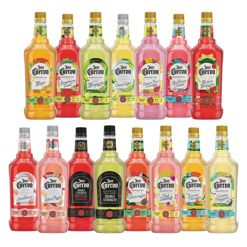 Jose Cuervo® Double Strength Classic Margarita is a tasty ready-to-serve cocktail with a double-portion of tequila. Made with Jose Cuervo tequila, a tangy lime flavor and the right touch of sweetness. Simply chill, pour over ice, and enjoy anytime, anywhere with friends! (20% ABV – 40 proof).