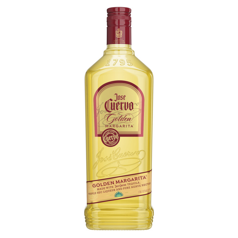 Made with Jose Cuervo Gold tequila, pure agave nectar and lime, the Cuervo Golden Margarita is the most authentic premium ready-to-serve margarita. Its flavor profile is tart key limes and custardy lemon up front, fading into a mix of tequila and agave. Just chill, pour and serve, or blend with ice! (12.7% ABV  25.4 proof)
 Jose Cuervo Margaritas are the #1 Ready-to-Drink cocktails and the #1 Margarita in the USA.