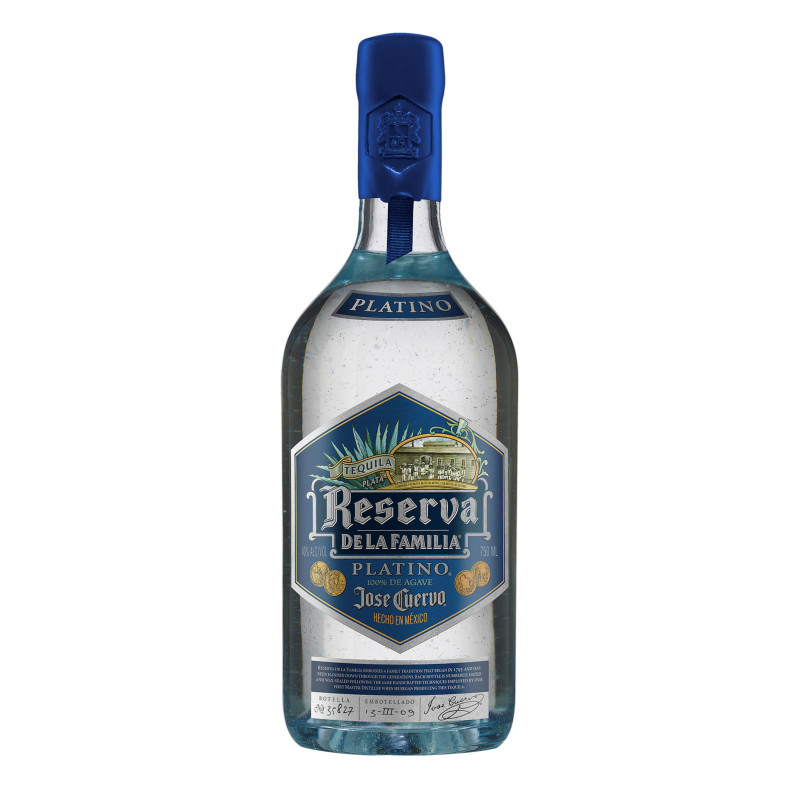 Reserva de la Familia Platino is specially made using the Esencia de Agave process. This unique production method allows the notes of agave to keep their original character, intense aroma and flavor.  The bright, clear spirit has a unique sweet and spicy palate with notes of melon, honey and hay. It finishes medium and crisp with notes of chamomile and cinnamon. Enjoy this unique expression on the rocks. (40 ABV-80 proof). 
The Reserva de la Familia family of products are top award winners.