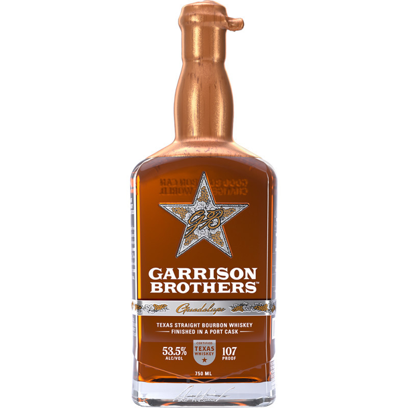 GUADALUPE TEXAS STRAIGHT BOURBON WHISKEY FINISHED IN A PORT CASK | 107 PROOF Here’s to Guadalupe – our newest and most refined bourbon to date. Aged four years in toasted and charred white American oak barrels and an additional two years in beautiful port casks imported from Portugal, Guadalupe is the same award-winning Garrison Brothers Texas Straight Bourbon you love, with a delicate, sweet Port Wine finish. Guadalupe is a sensuous, creamy liquid, exploding with unique flavors and character, making it the perfect bourbon for the connoisseur with a sophisticated palate. We like to consider Guadalupe your dessert bourbon and encourage you to enjoy it in the evening, paired with your favorite chocolates. We can't wait for y'all to try it.