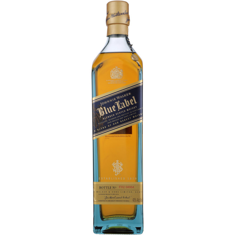 Unlock the ultimate whisky experience with Johnnie Walker Blue Label Blended Scotch Whisky, a velvety-smooth and vibrant Scotch crafted using rare hand-selected whiskies from the four corners of Scotland. Every sip is a journey through rich and complex flavor.