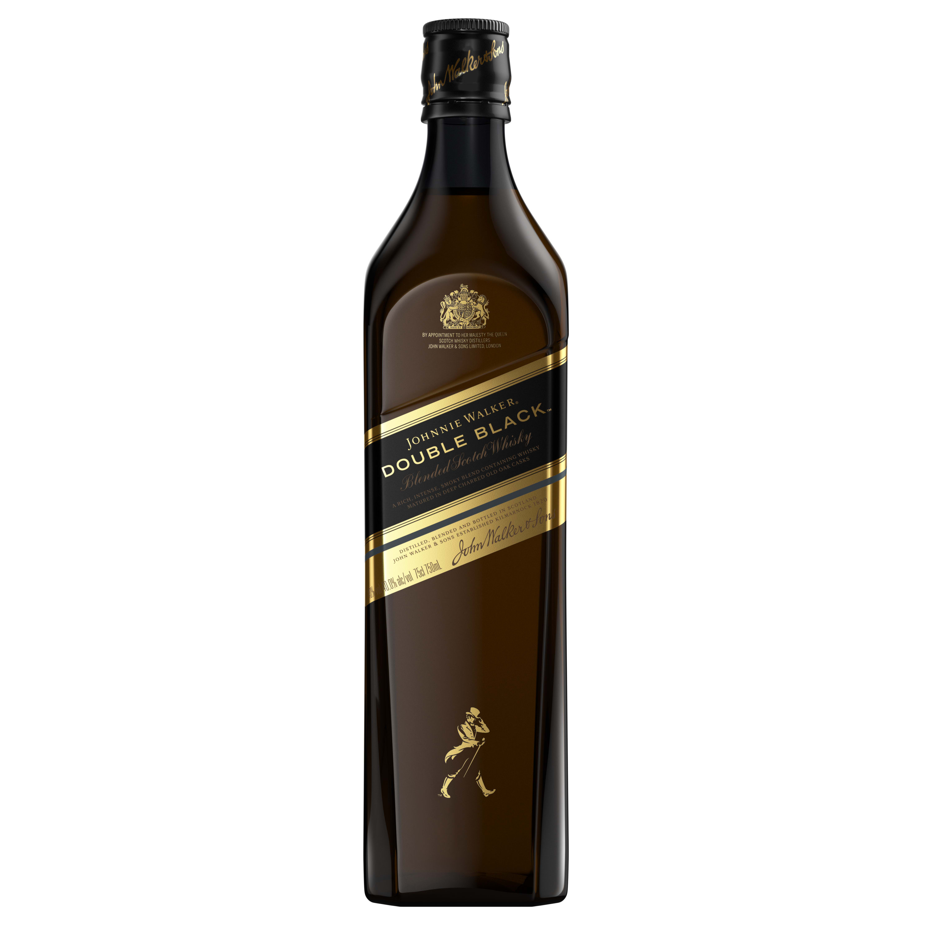 Indulge all of your senses with a smooth glass of Johnnie Walker Double Black Label Blended Scotch Whisky. Strongly influenced by powerful and peaty West Coast and Islay Single Malts, the intensity is immediately apparent with the taste of smoke and smoldering spices. An impressive blended Scotch to share, whatever the occasion. Perfect for a Highball cocktail. Johnnie Walker Double Black Label was awarded a Double Gold medal at the 2020 San Francisco World Spirits Competition and Johnnie Walker was recognized as one of the world's top-trending Scotch whiskies at the 2020 Drinks International awards. Includes one 80 proof 750 mL bottle of Double Black Label Blended Scotch Whisky. Please drink responsibly., One 750 mL bottle of Johnnie Walker Double Black Label Blended Scotch Whisky, 2024 San Francisco World Spirits Competition Double Gold Medal Winner, Perfect addition to your whisky collection, Perfect as a gift or for any celebration, Matured in heavily charred oak casks for a deeper character