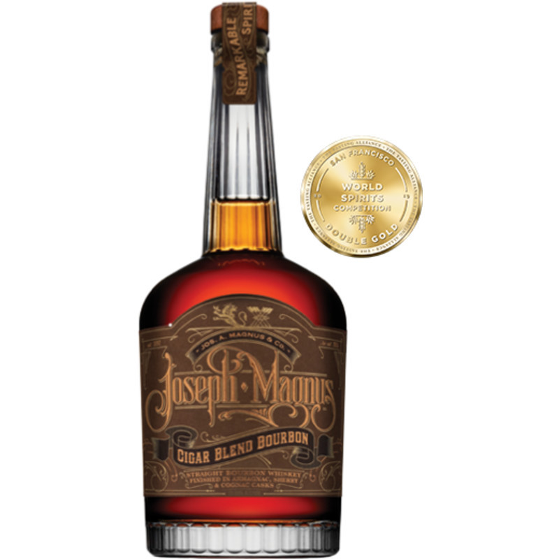 Straight bourbon whiskey finished in Armagnac, sherry, and cognac casks. Nancy Fraley's cigar blend assumes bold, rich aromas of tobacco, spice, leather, vanilla, blanched almonds, and toffee. Notes of fig, prune, and dried apricot