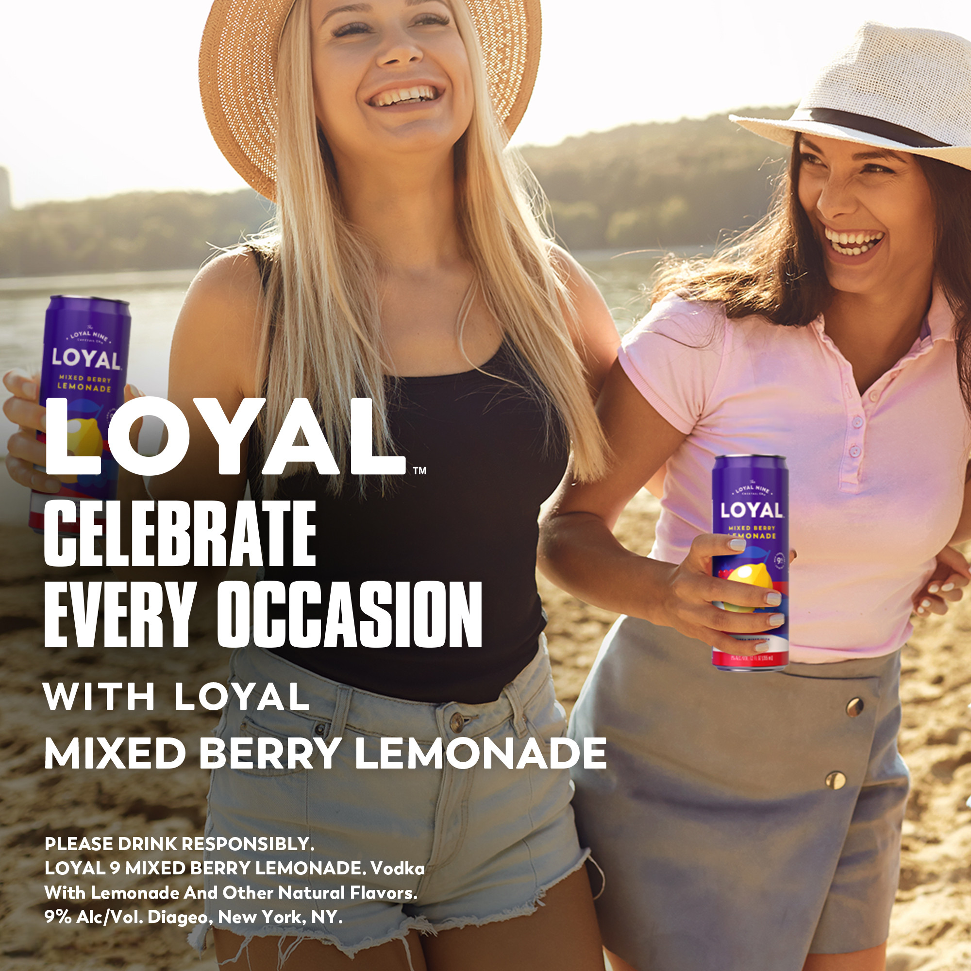 An easy to drink cocktail right at your fingertips, Loyal 9 Mixed Berry Lemonade Vodka Cocktail will bring new flavors to your day. With a sophisticated and refreshing taste, this stand out drink will become a crowd favorite. Rebelling against fake ingredients, this cocktail is unlike the rest made with real lemons and vodka at a 9% ABV. This cocktail is best enjoyed best enjoyed chilled or in a glass over ice. Real vodka. Real fruit. Real flavor. Includes four 9% alc./vol. 12 fl oz cans. Please enjoy responsibly!, Four 12 fl oz slim cans of Loyal 9 Mixed Berry Lemonade Vodka Cocktail, Best enjoyed chilled or over ice, Gluten free, Prepared ready-to-drink beverage, Made with real lemons and vodka, Real vodka, real fruit, real flavor
