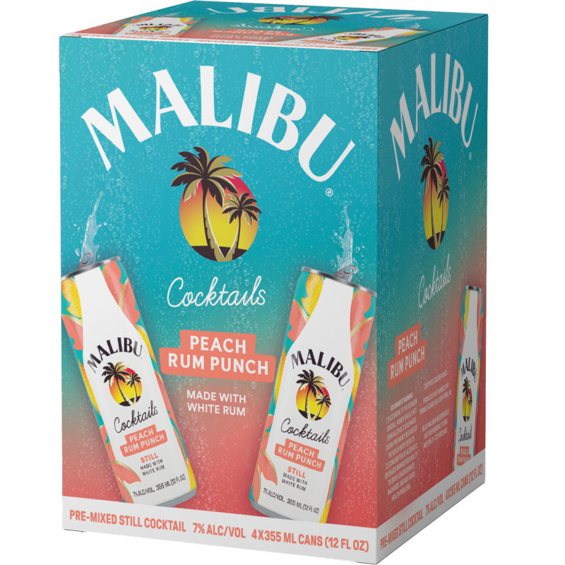 Sip on a summer with Malibu Peach Rum Punch RTD! This juicy, delicious flavored RTD is prime for fun with friends, backyard hangs at home, and any sunny scene in between. It’s smooth peach and orange flavors, make it an instant fruity favorite. It’s a bit of sunshine for good times. So, grab your statement sunglasses and enjoy a Malibu Peach Rum Punch RTD. This is an easy drink that tastes like that summer feelin’.