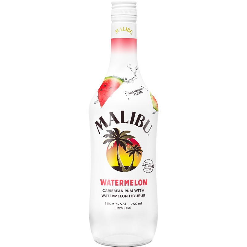 Malibu is one of the world's leading flavored rum spirits, delivering a smooth and sweet taste that complements all your favorite refreshing cocktails. Savor the delightful fusion of carefully aged white rum and coconut liqueur, expertly blended to create a luscious and exotic flavor profile. Whether you're lounging by the pool, hosting a beach party, or simply unwinding after a long day, Malibu is your go-to companion for moments of relaxation and celebration. Blend this liqueur with fresh strawberries and ice for a flavorful Strawberry Daiquiri, shake with orange juice and grenadine to enjoy a fruity Caribbean Sunrise, or keep things simple and try Malibu mixed with cranberry juice or cola. Don't forget to sample the liquor in a Pina Colada—this iconic cocktail is the ideal way to enjoy Malibu and experience its sweet and refreshing taste. Enjoy Responsibly.